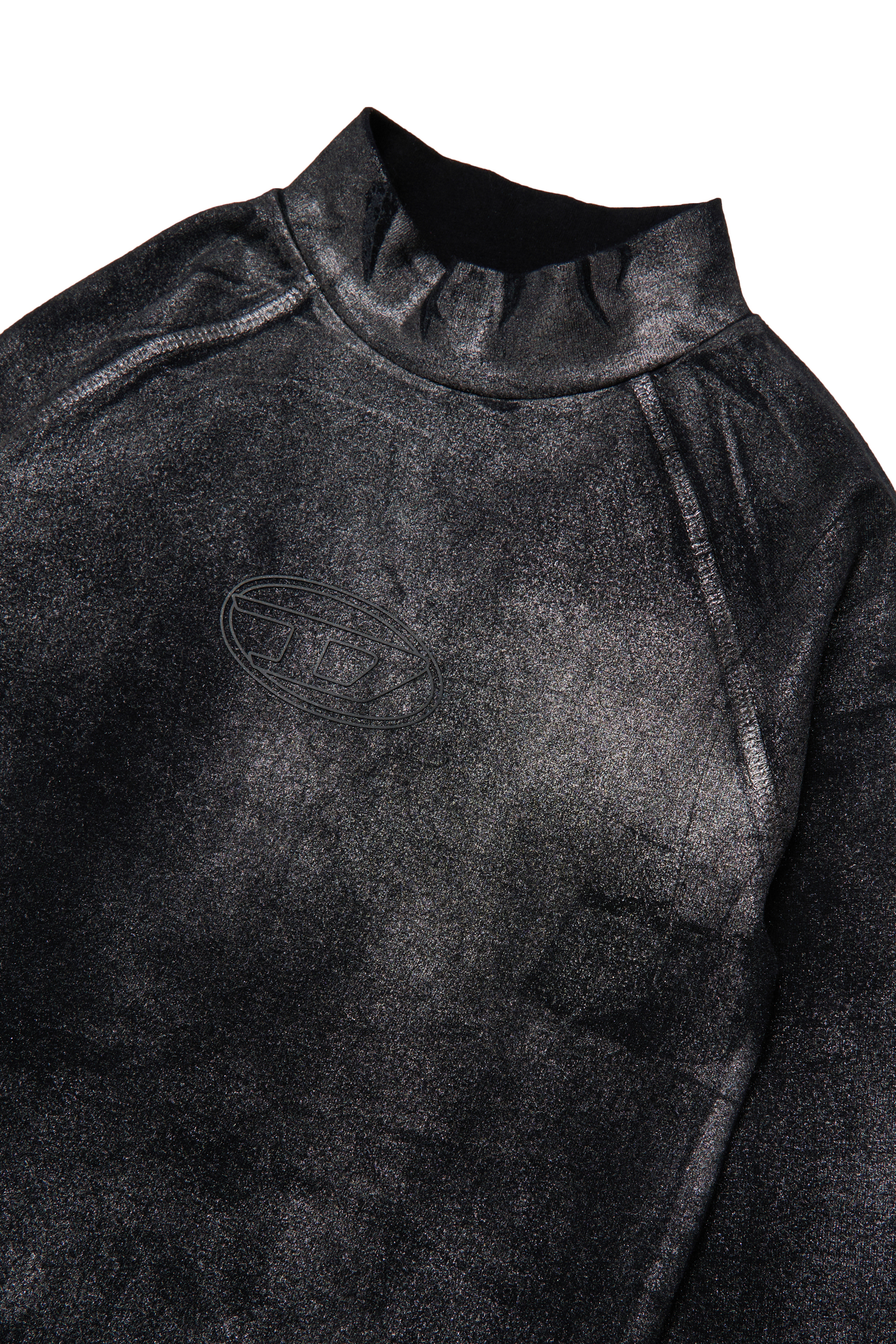 Diesel - BALDA, Woman's Cotton bodysuit with mock neck in Black - 3