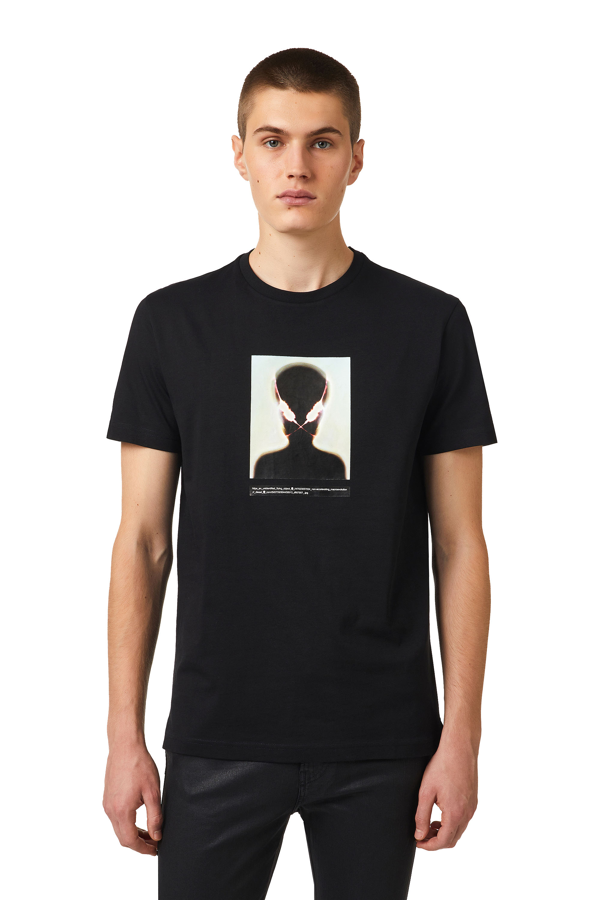 T-DIEGOS-SLITS-B81, Black - T-Shirts