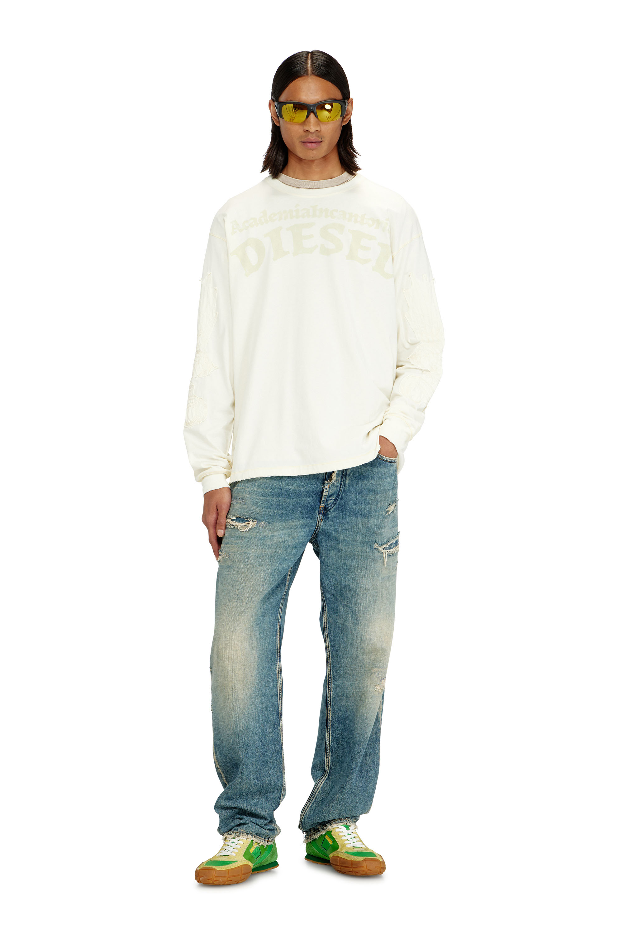 Diesel - T-NORM-LS-AA3, Man's Long-sleeve T-shirt with prints and patches in null - 2