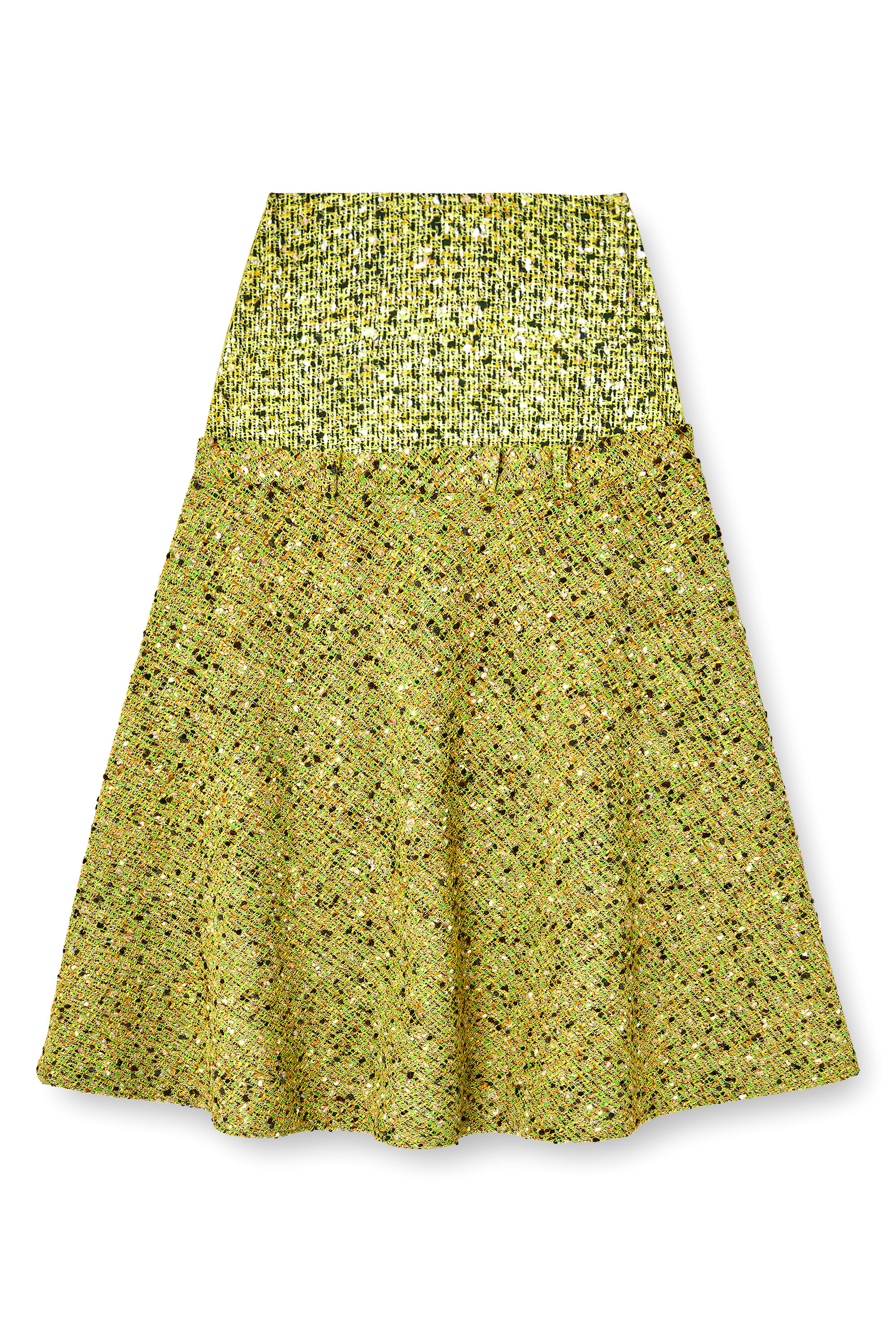 O-GRACE-MIX, Green Diesel - O-GRACE-MIX, Woman's Bouclé skirt with lycra waist in Green - 2