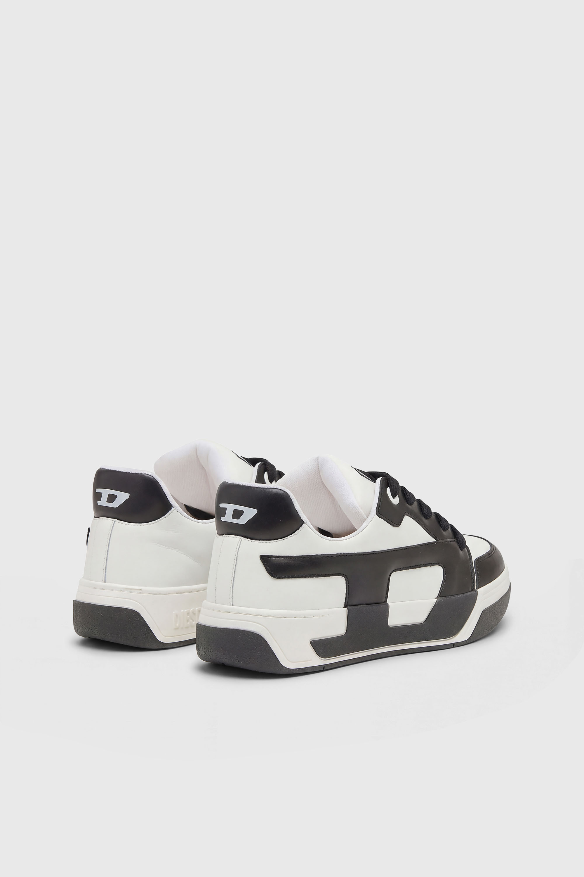Diesel - S-D-OLLIE LOW, Man's D-Ollie-Sneakers in colour-block leather in White/Black - 3