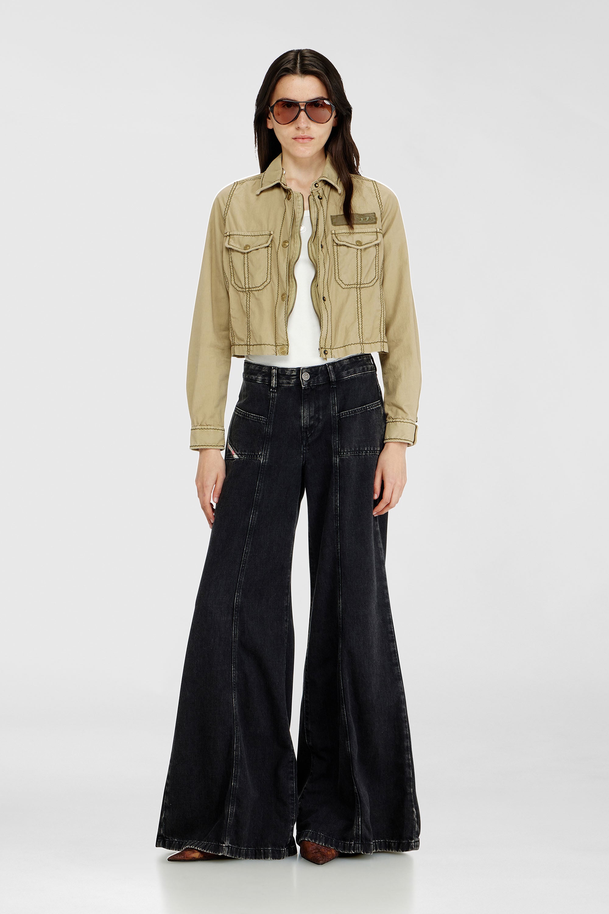 Diesel - Woman's Flare Jeans D-Akii 068HN, Black/Dark grey - 2