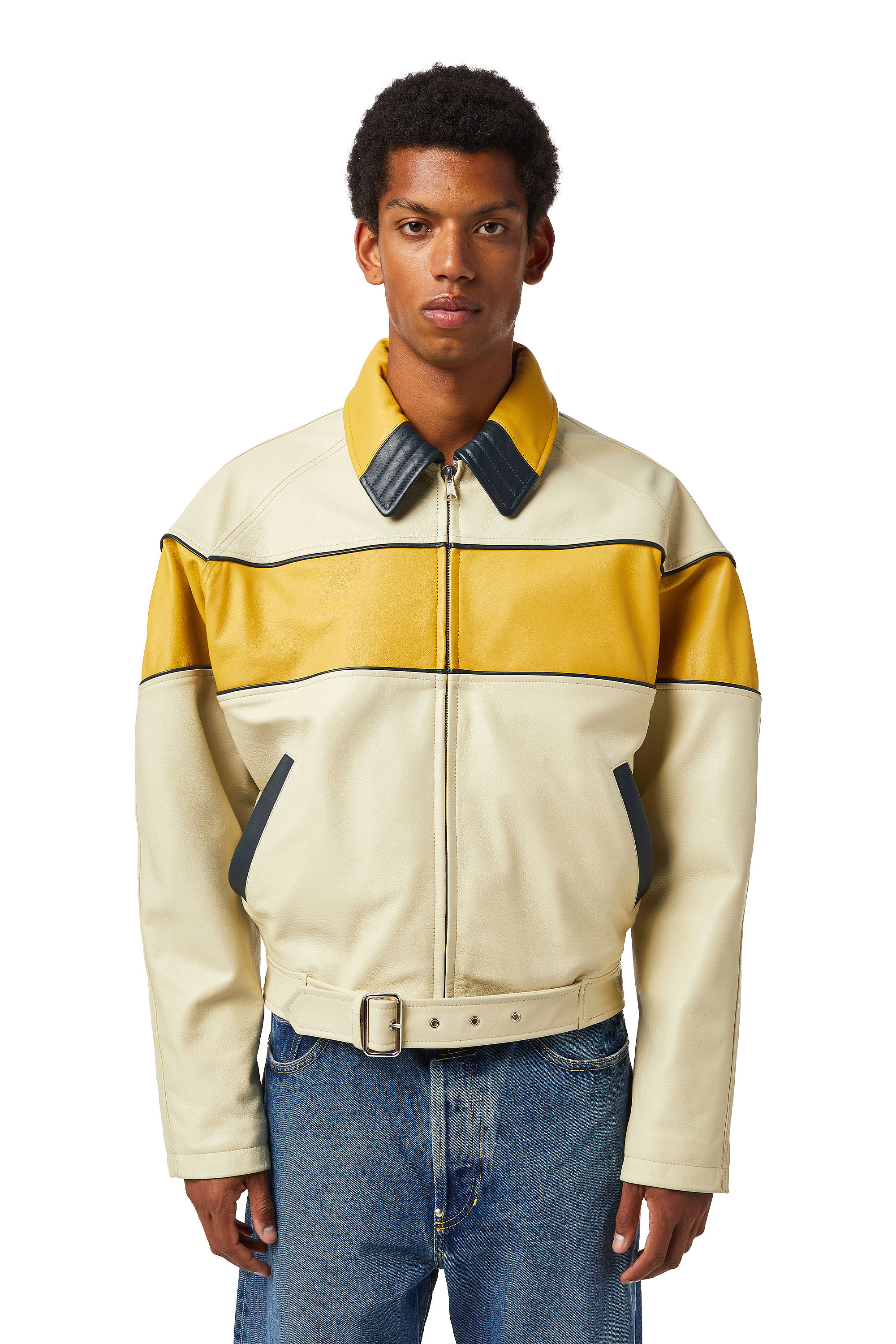 DXD-22-L03, Beige/Yellow - Leather jackets