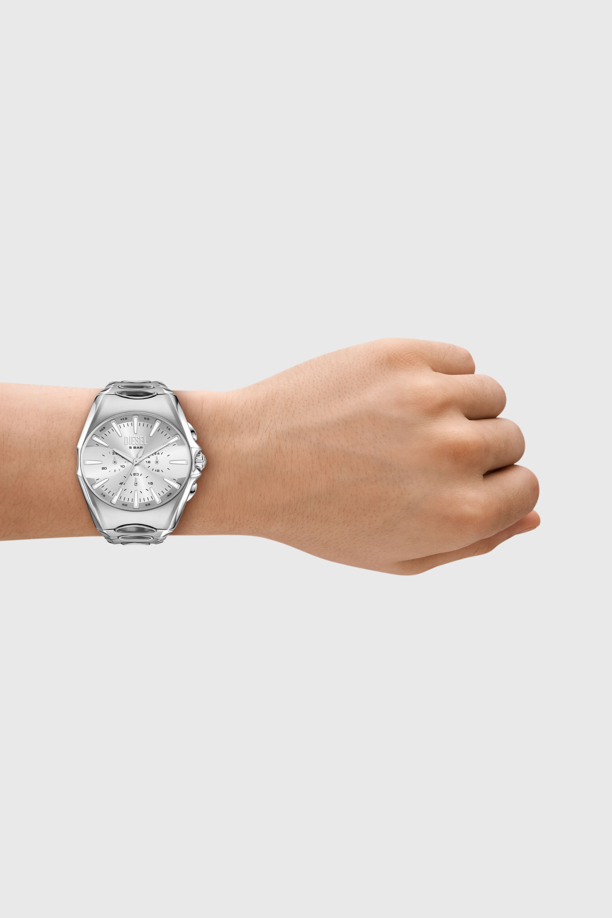 Diesel - DZ4694 WATCH, Man's D-Curve stainless steel watch in Silver - 4