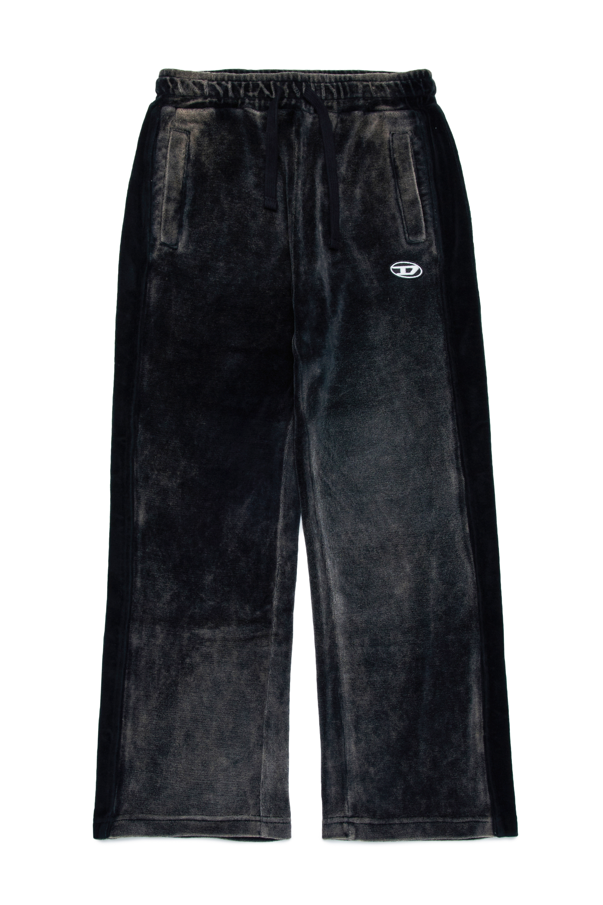 Diesel - PZAMPBAND, Unisex's Faded chenille sweatpants in Black - 1