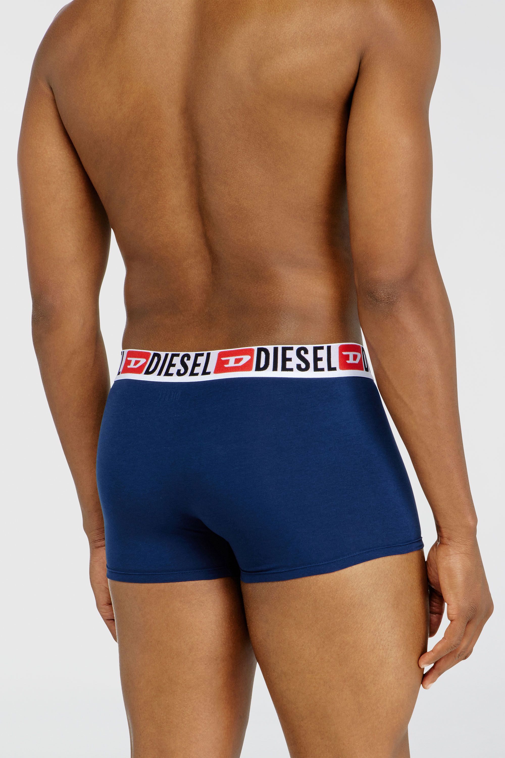 Diesel - UMBX-DAMIENTHREEPACK, Man's Three-pack of all-over logo waist boxers in Blue/Black - 4