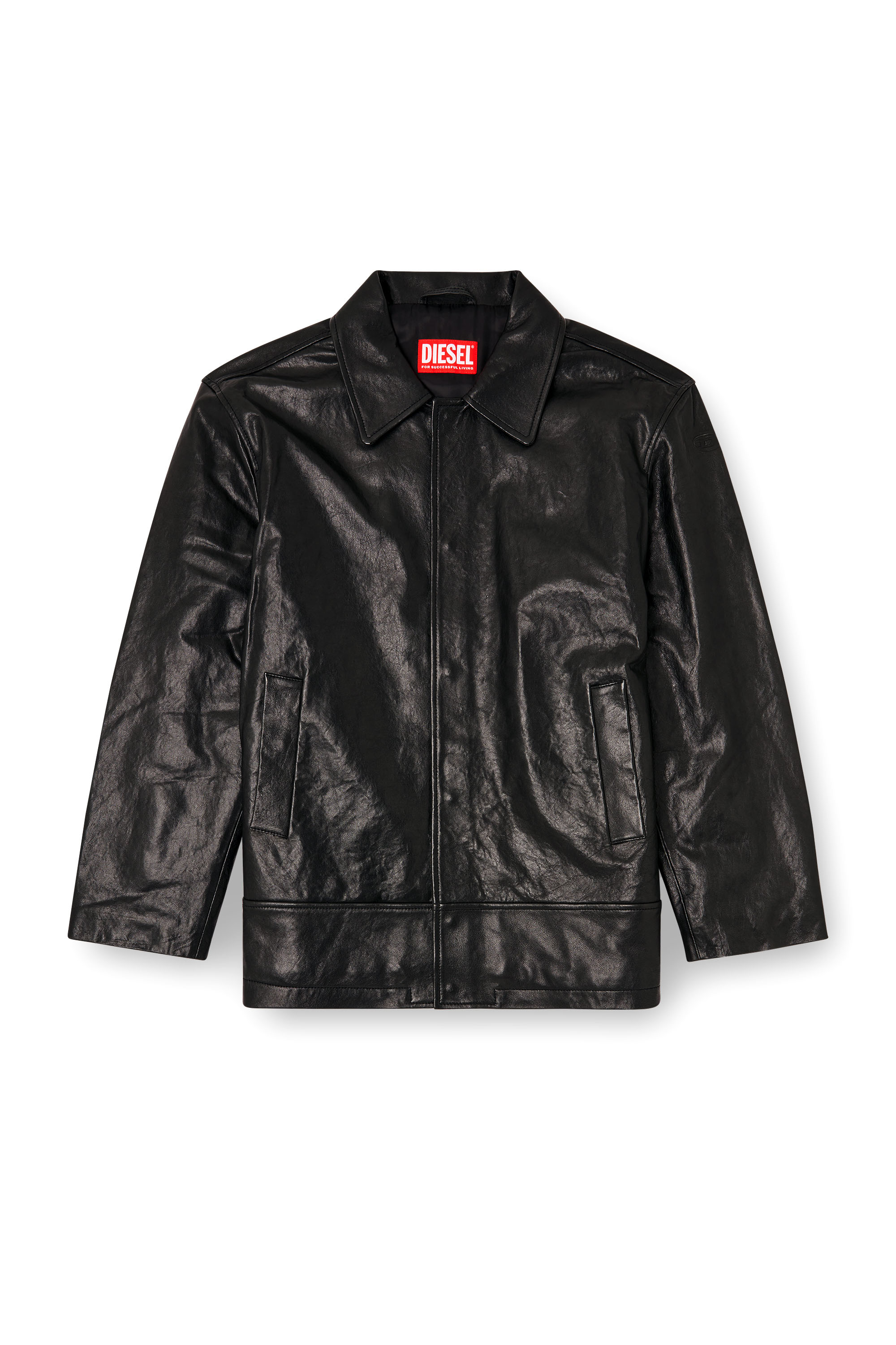 Diesel - L-JESS, Man's Padded leather jacket in Black - 2