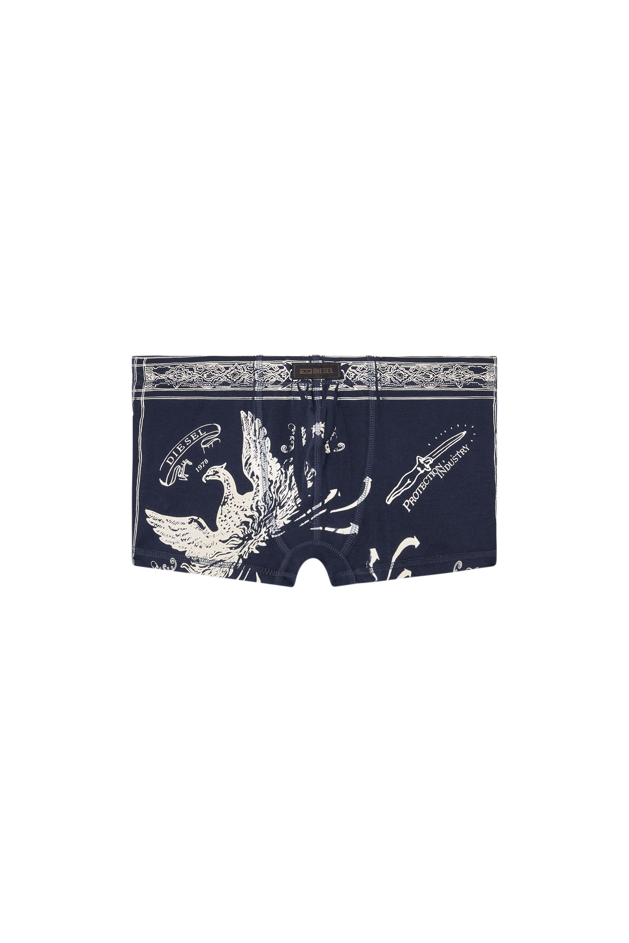 Diesel - DAMIEN-UTLT, Man's Boxer briefs with Phoenix print in Blue - 4