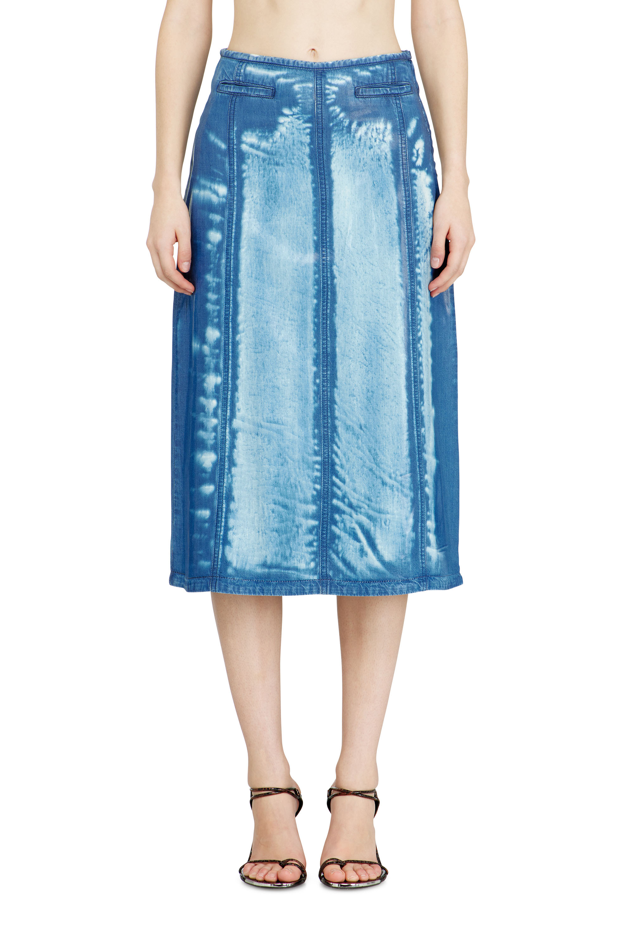 Diesel - DE-VEXRA-FSI, Woman's Midi skirt in X-Ray Lyocell denim in Medium blue - 1