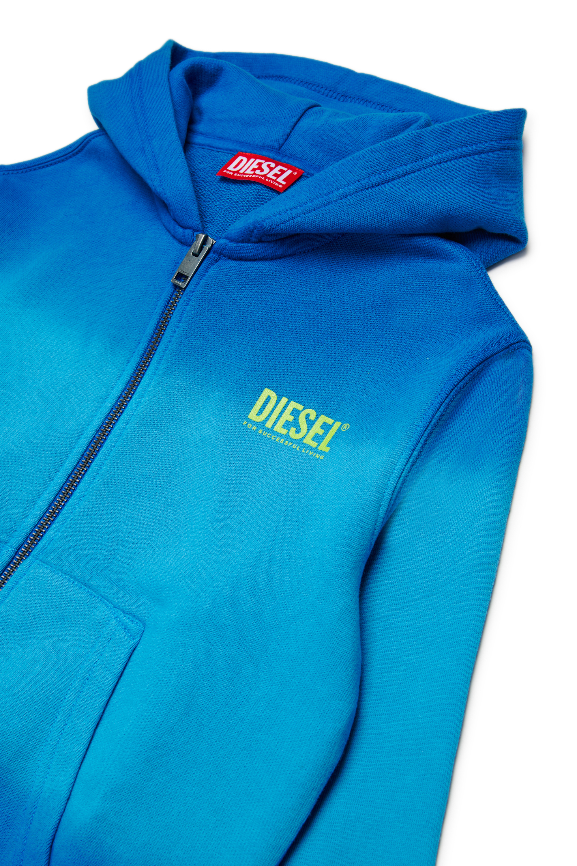 Diesel - SHADE OVER, Man's Gradient hoodie with logo print in Blue - 3