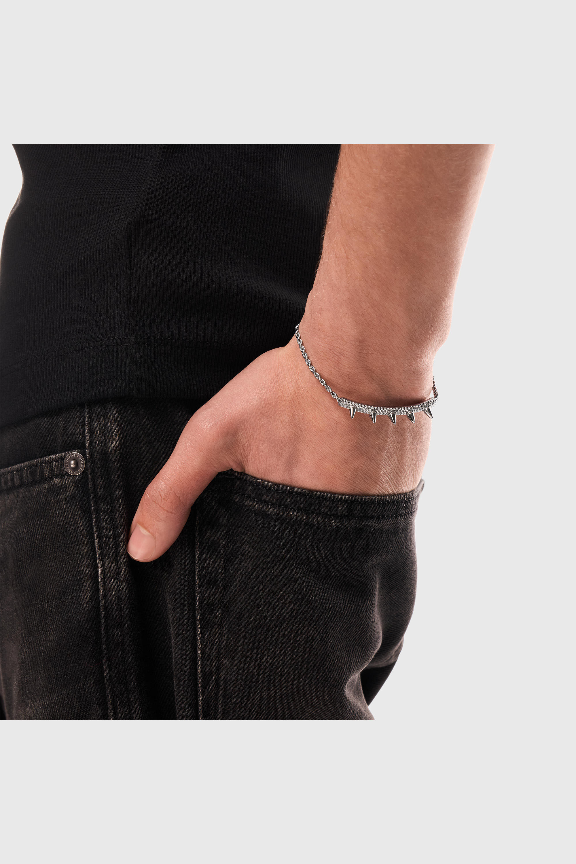 Diesel - DX1725040, Unisex's Stainless Steel ID Bracelet in Silver - 6