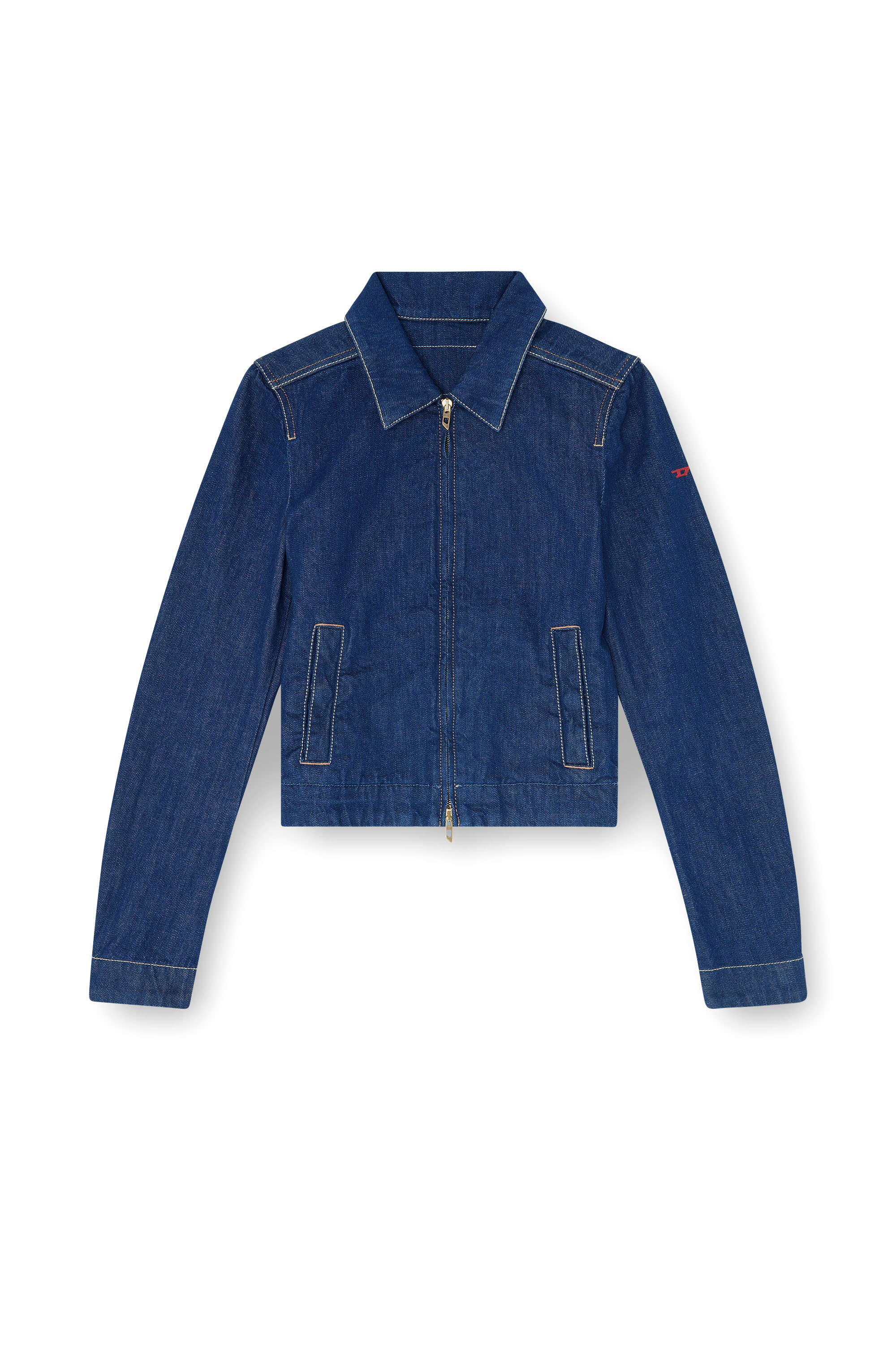 Diesel - DE-CORB, Woman's Coach jacket in rinse denim in Dark Blue - 2