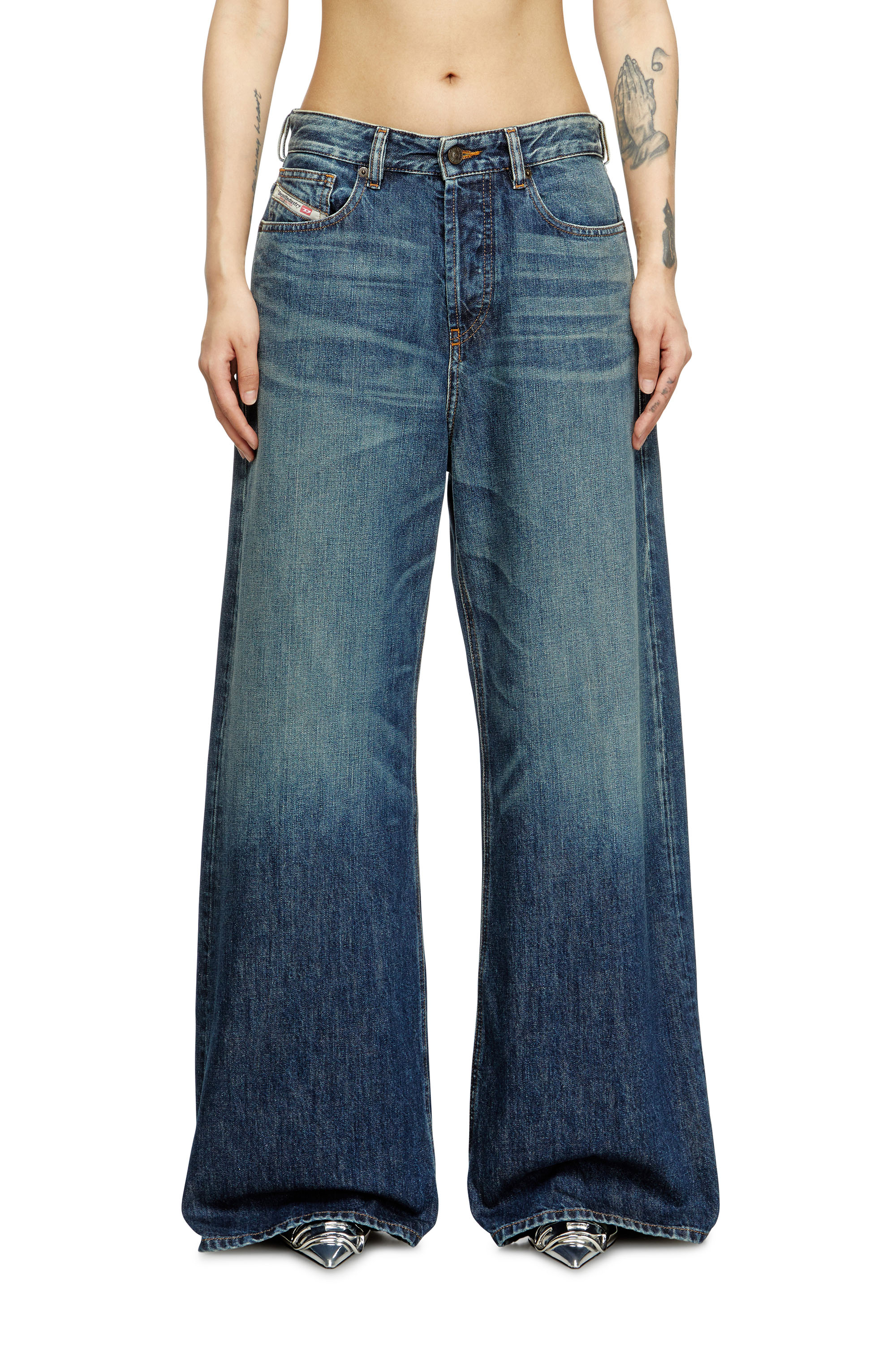 Diesel - Woman's Relaxed Jeans 1996 D-Sire 09H59, Dark Blue - 2
