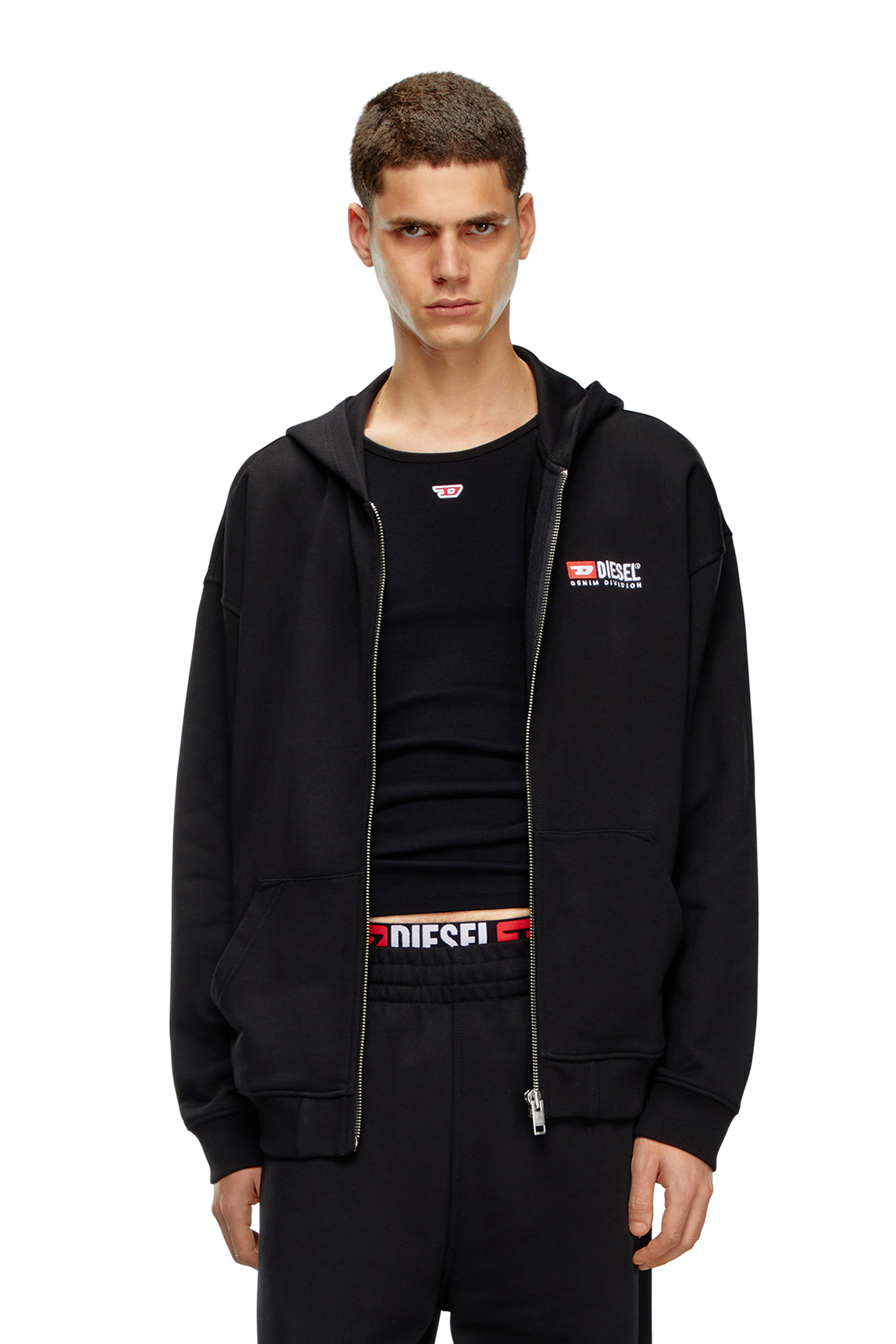 Diesel - S-BOXT-HOOD-ZIP-DIV, Black - Image 1