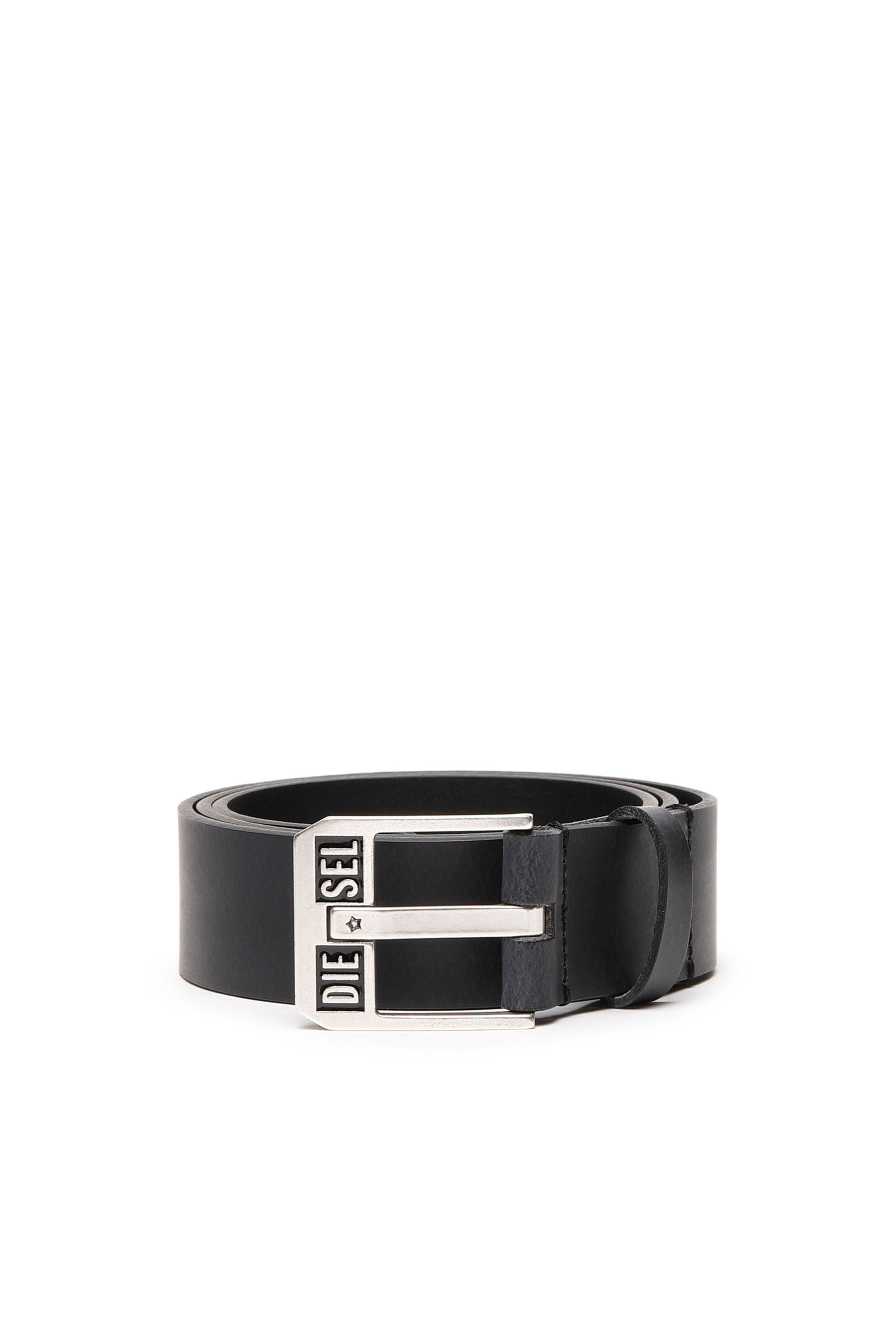 Diesel - BLUESTAR II, Man's 3.9cm leather belt with star logo buckle in Dark Blue - 1