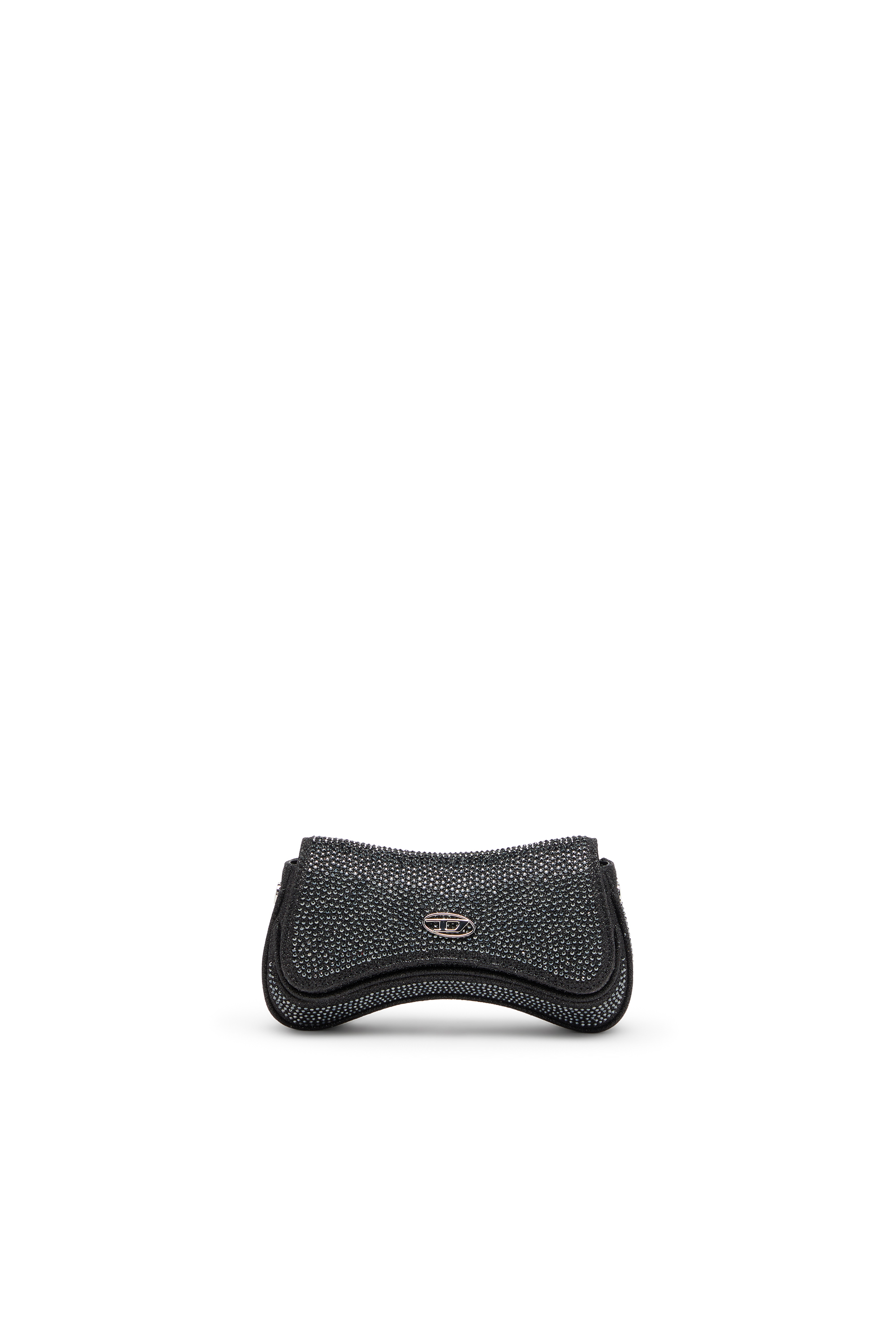 Diesel - PLAY CROSSBODY XS, Woman's Play-Mini crossbody bag in crystal Lurex in Black - 1