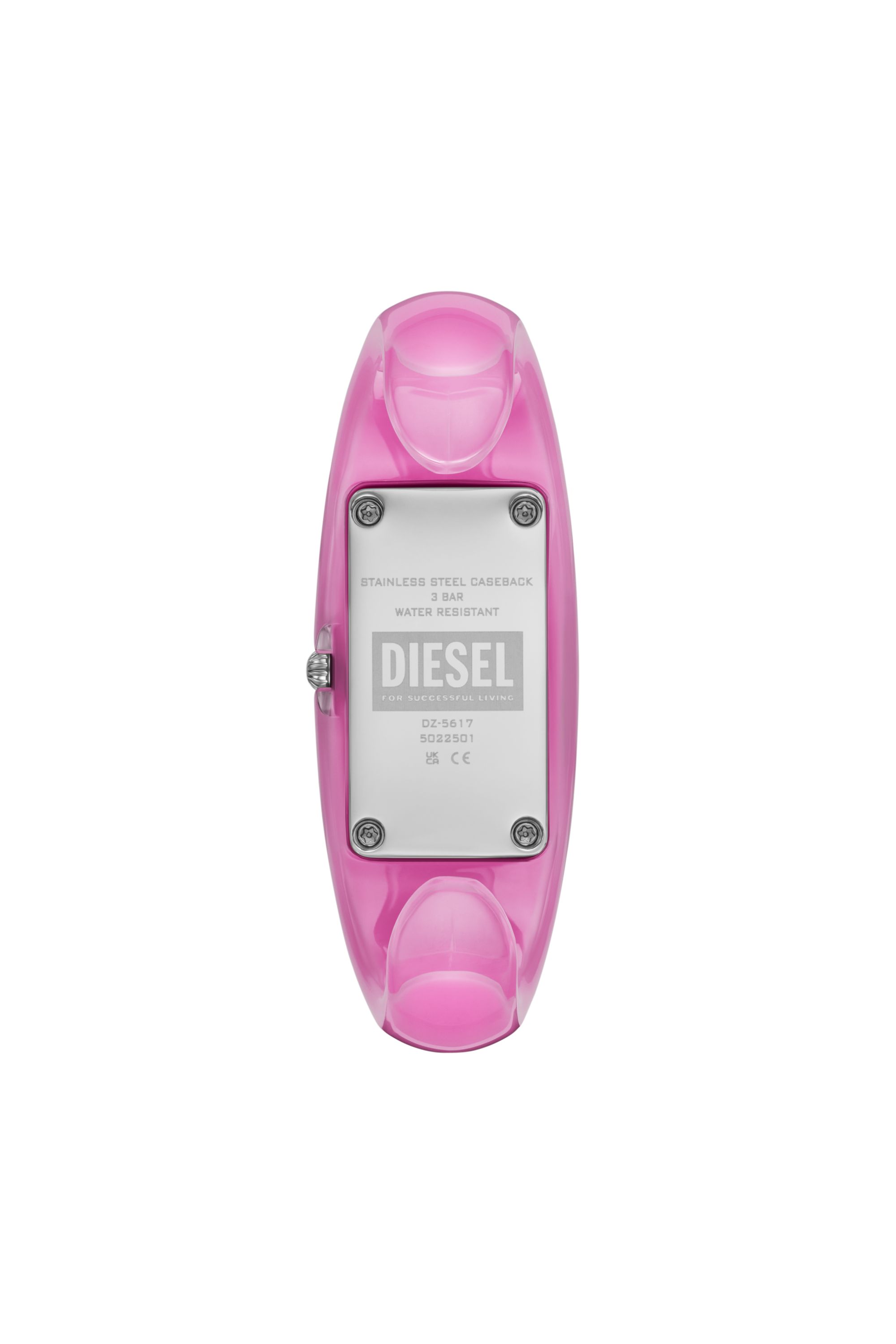 Diesel - DZ5617 WATCH, Woman's Diesel Wonder-D Two-Hand Pink Nylon Resin Watch in Pink - 2