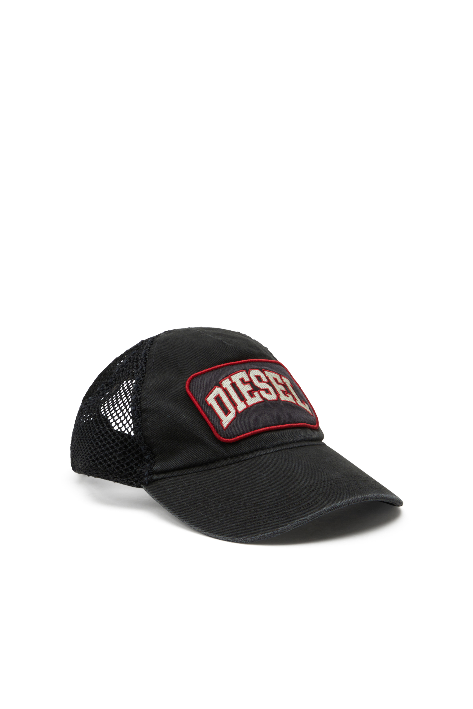 Diesel - C-MESHY, Man's Baseball cap with fishnet mesh in Black - 1