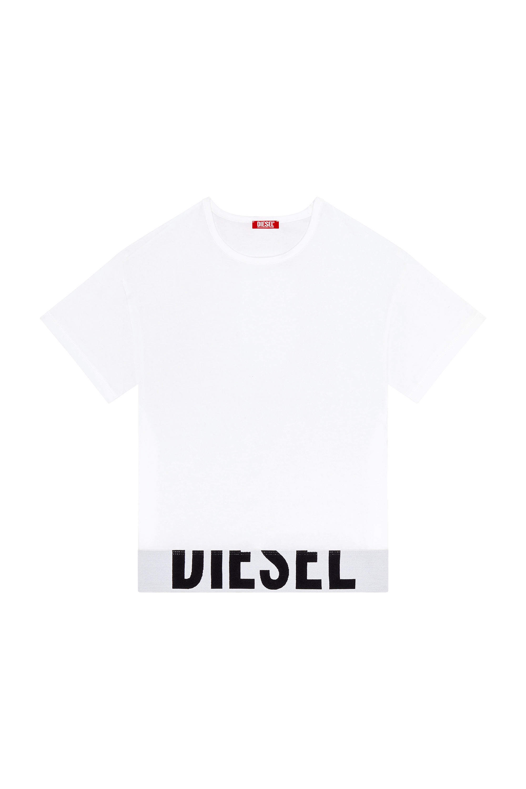 Diesel - UFTEE-SPORT-CROPPED-T-SHIRT, Woman Sporty cropped top with logo band in White - Image 4