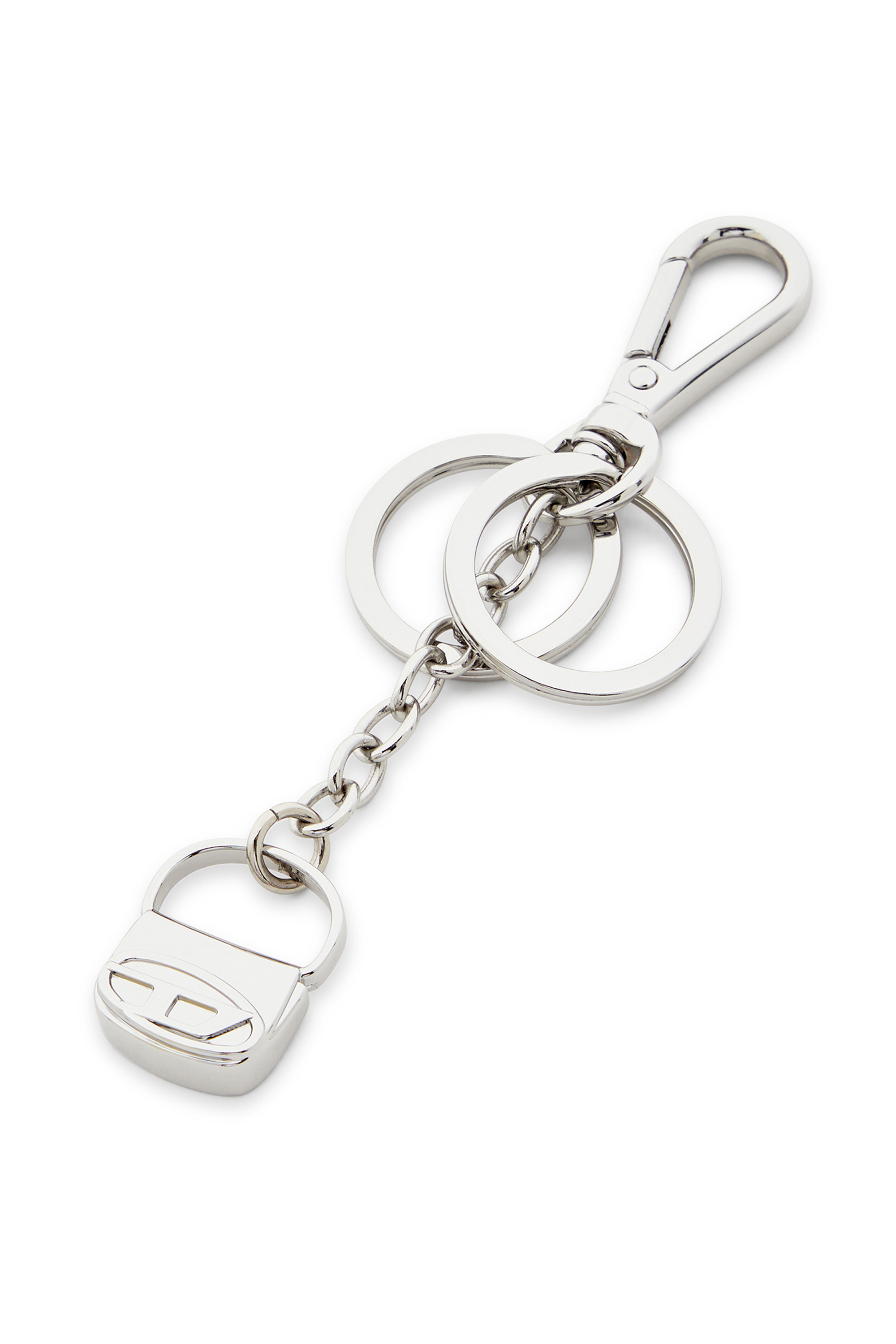 Diesel - 1DR-KEYRING CHARM, Woman's Metal keyring with 1DR bag charm in Silver - 2