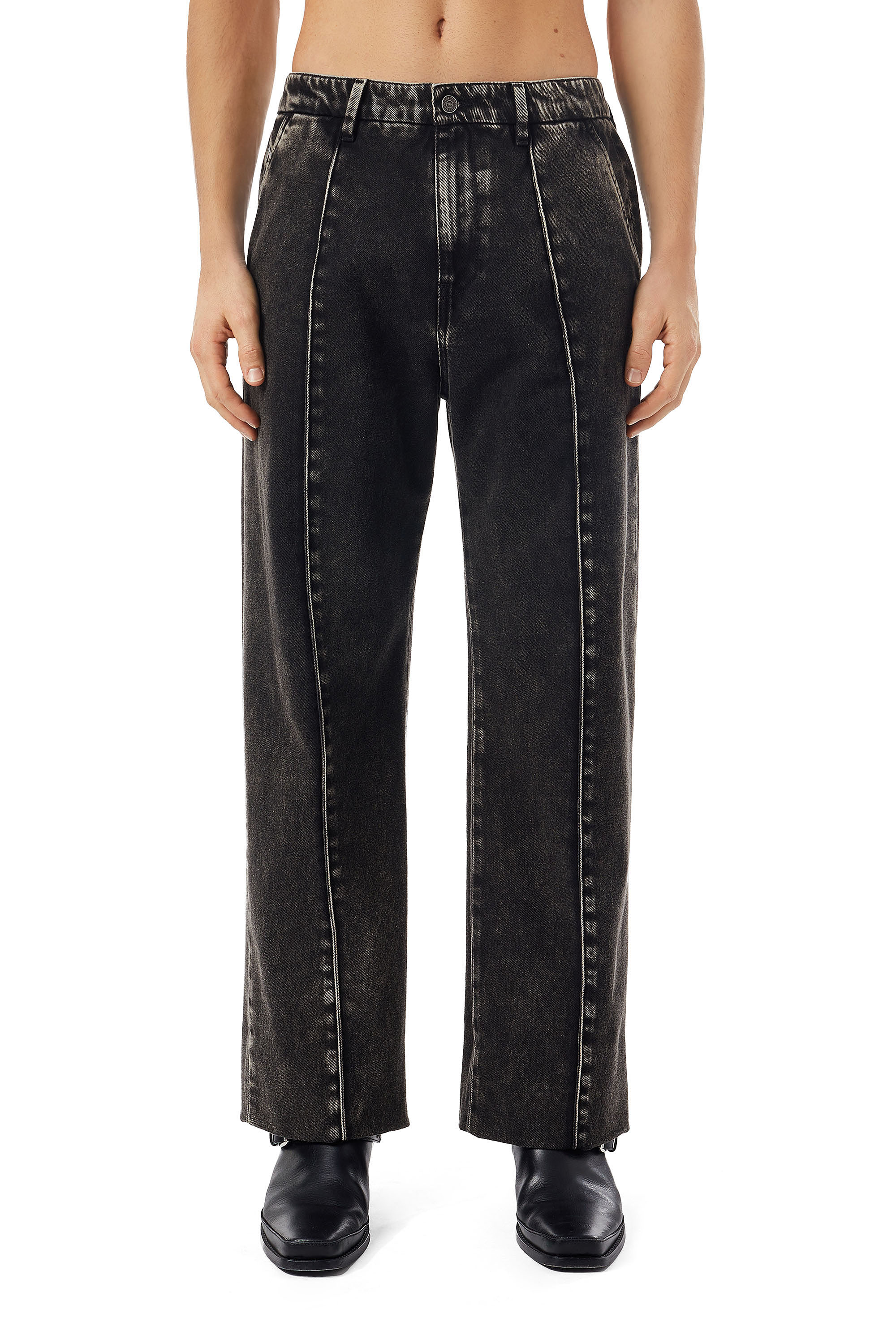 Diesel - D-Chino-Work 09B87 Straight Jeans, Black/Dark grey - Image 1