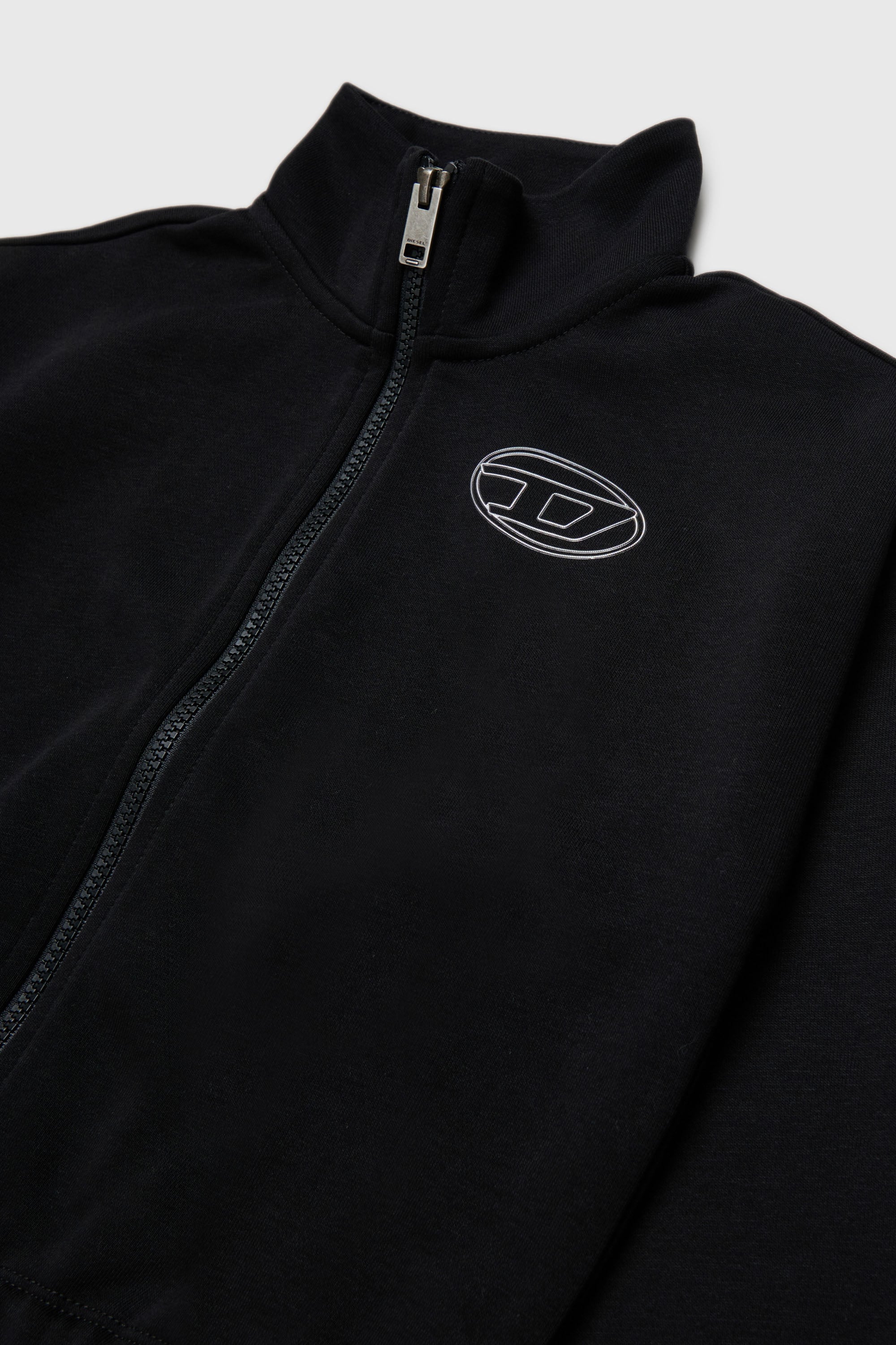 Diesel - SALILA, Woman's Zip-up sweatshirt with Oval D logo in Black - 3