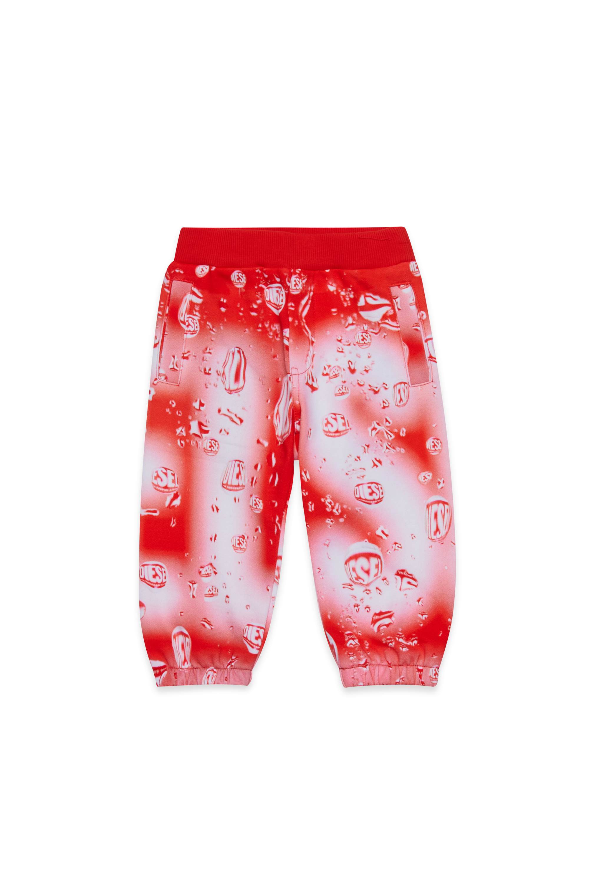 Diesel - PULIB, Unisex's Cotton pants with print in Red - 1