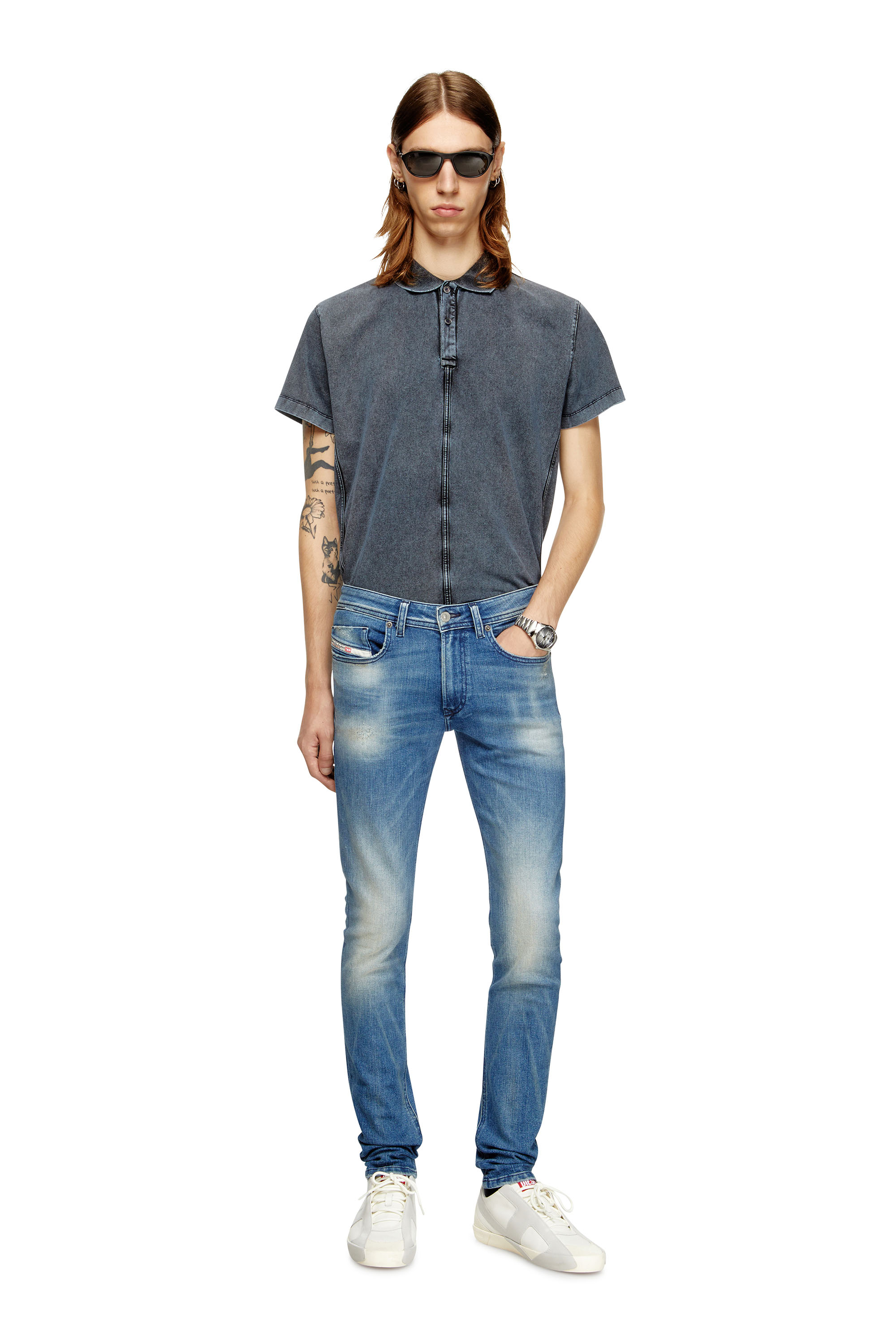 Diesel - Man's Skinny Jeans 1979 Sleenker 0DBDR, Medium blue - 2