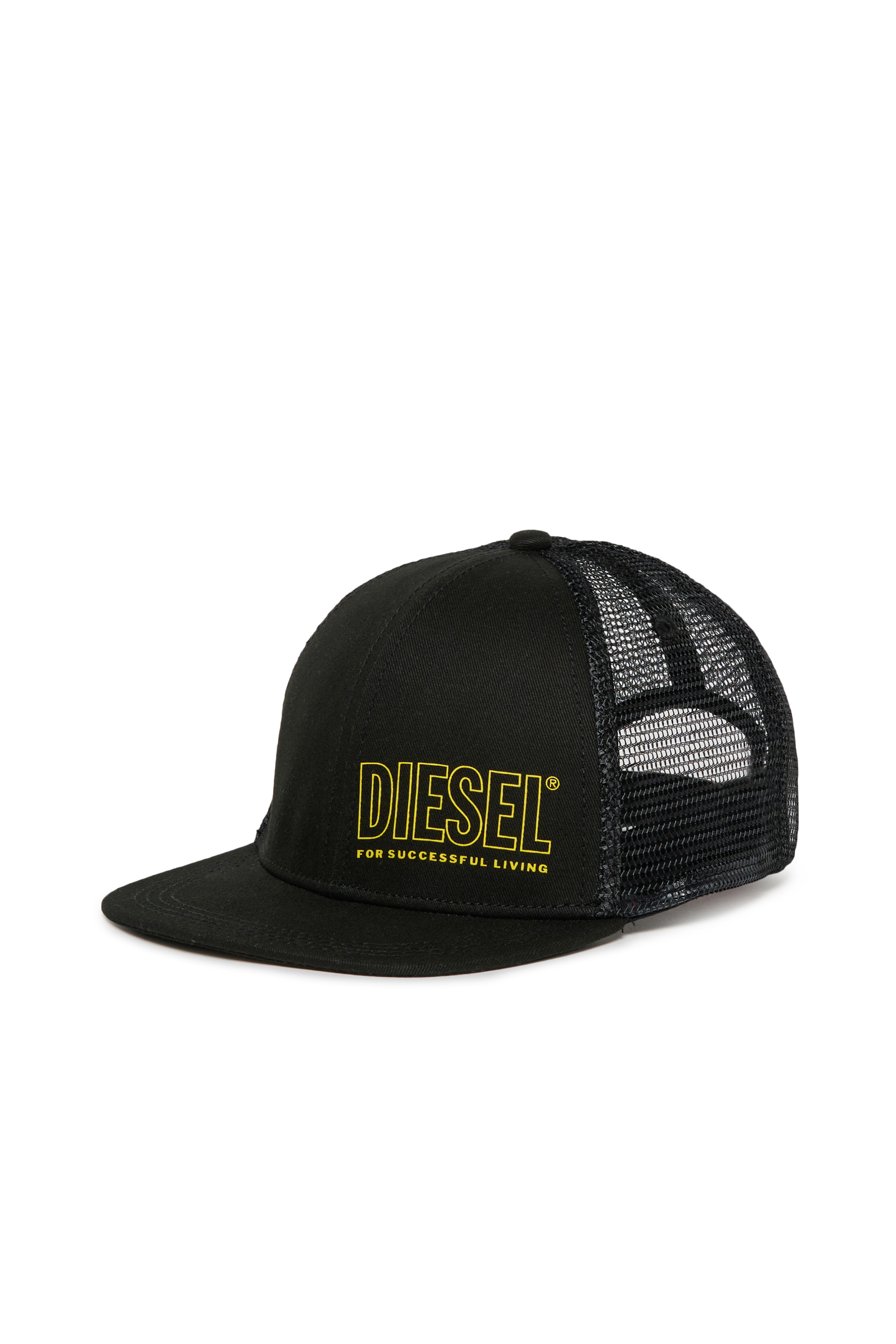 Diesel - FIDDIT, Man's Baseball cap in cotton and mesh in Black - 1