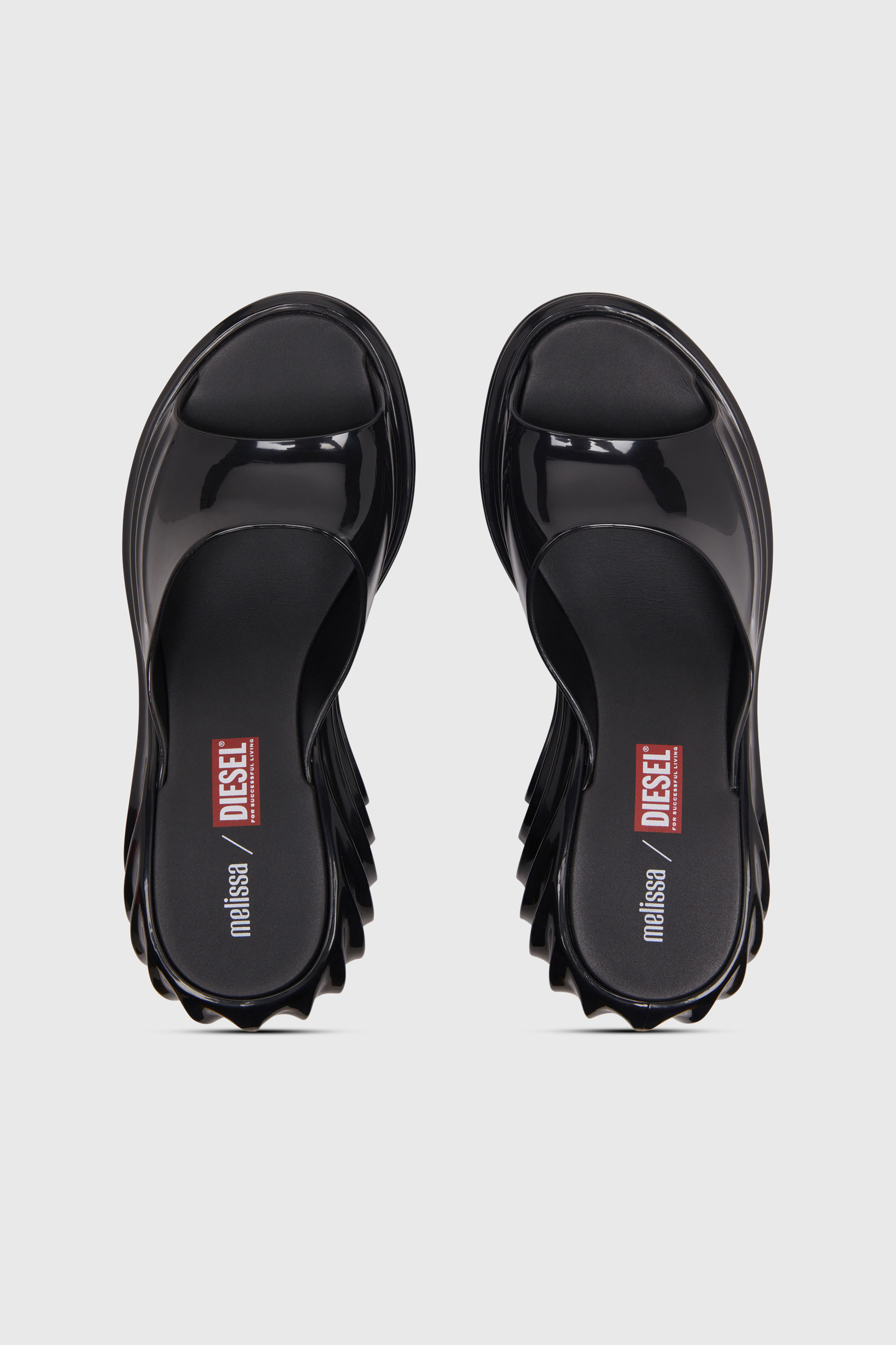 Women's Platform mule in Melflex® | Black | Diesel {{Country}}