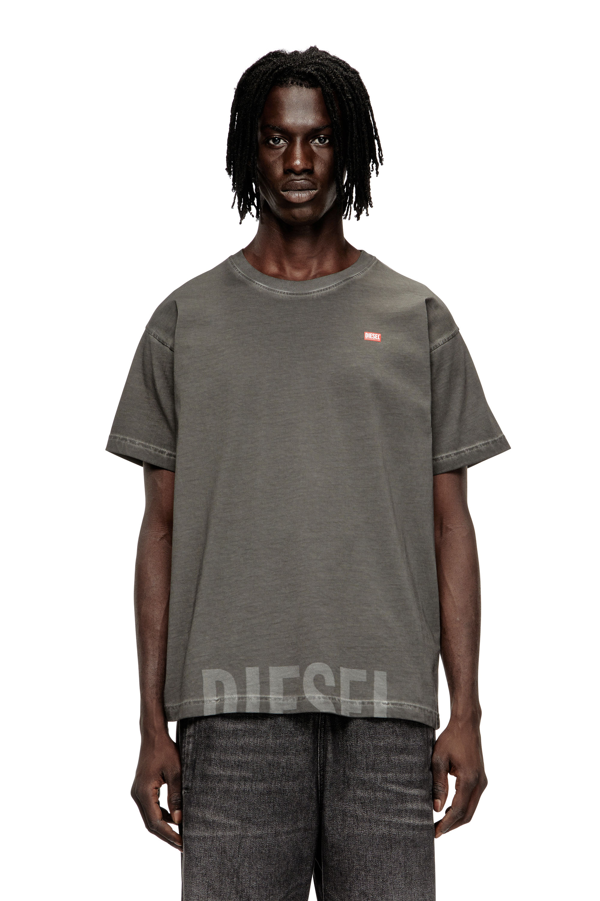 Diesel - T-NORM-T7, Man's Crew neck cotton t-shirt with print in Grey - 3