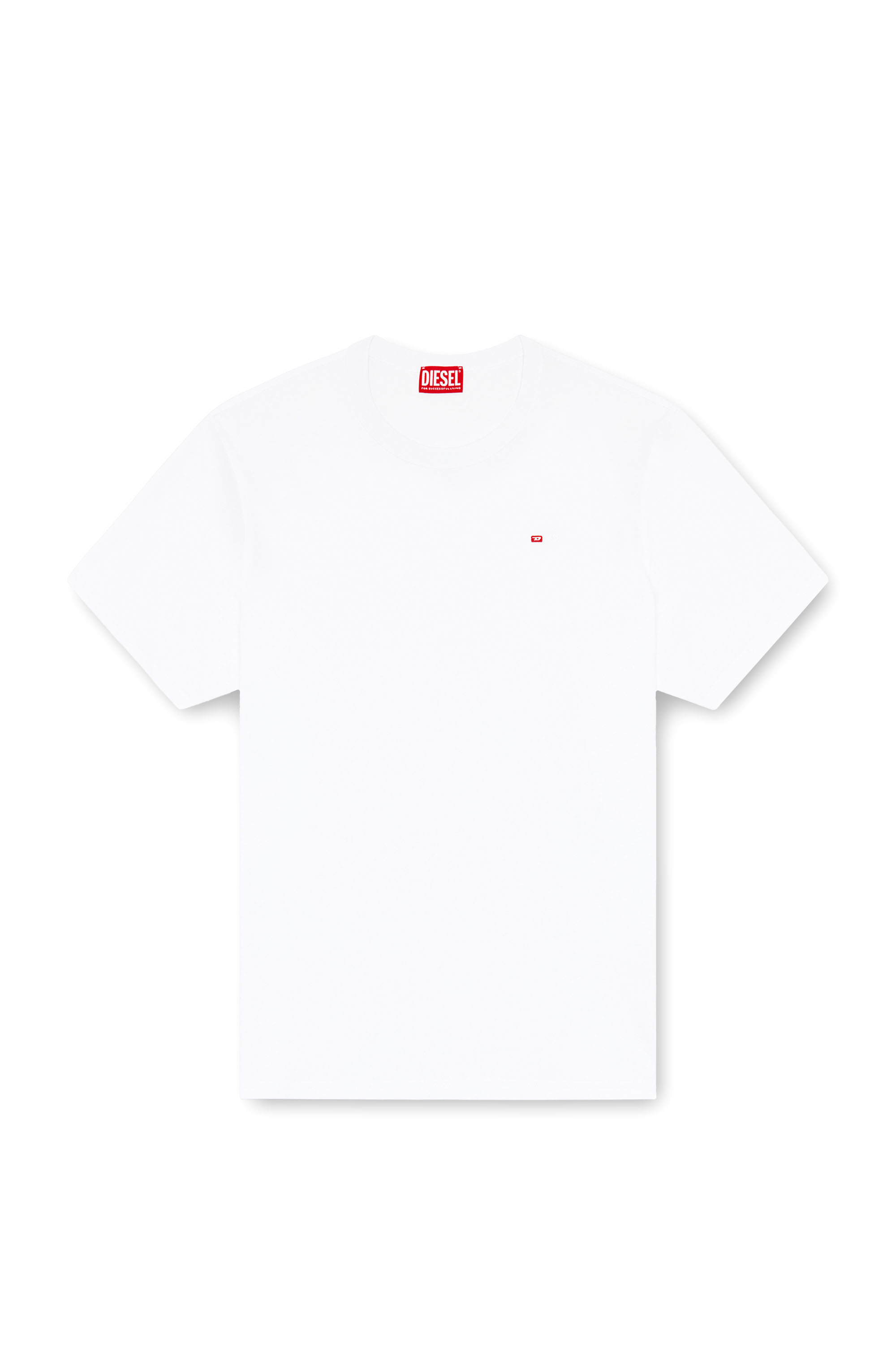 Diesel - T-ADJUST-MICRODIV, Unisex's T-shirt with micro-embroidered logo in White - 4