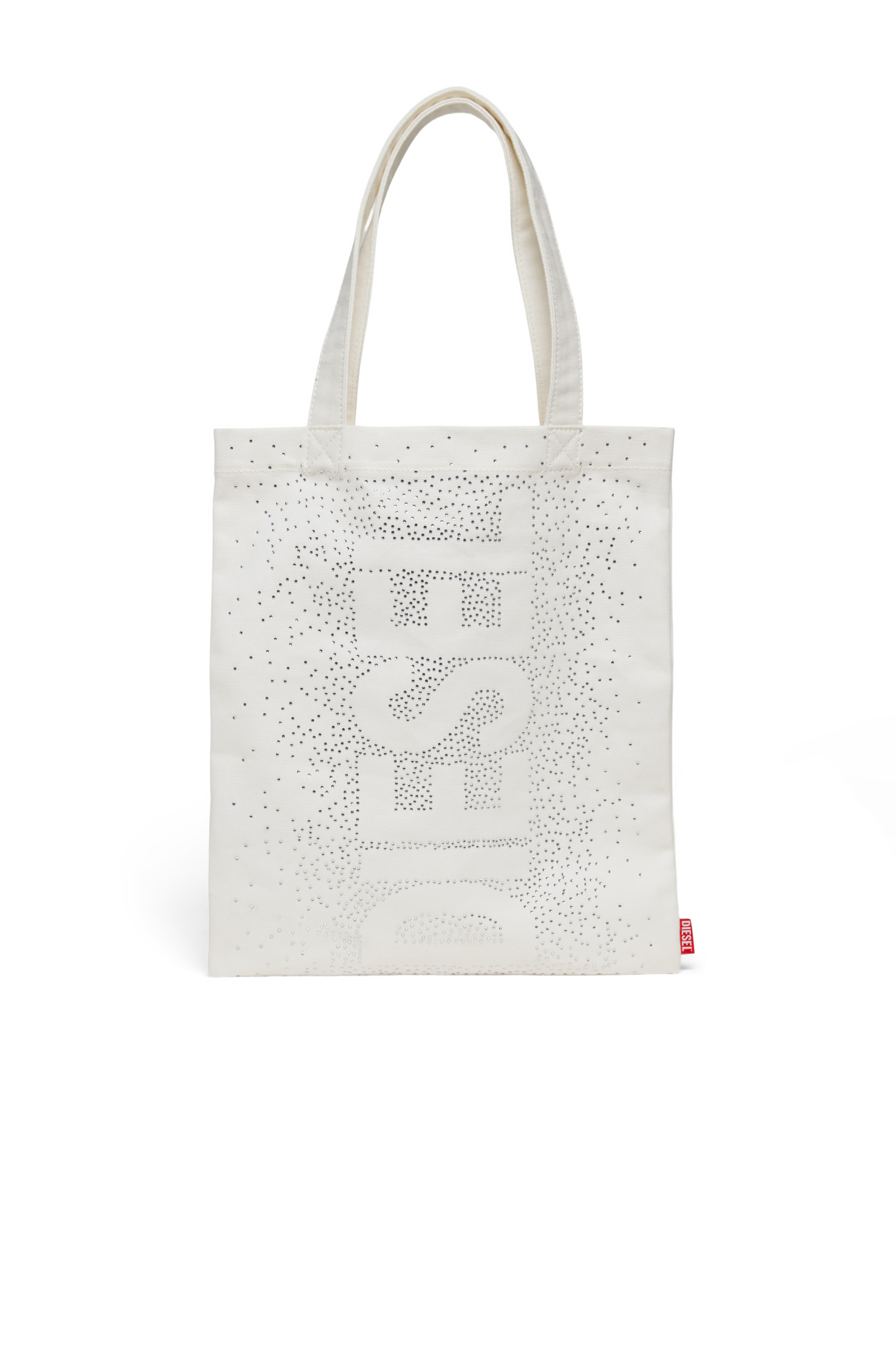Diesel - WRAY, Woman's WRAY-Cotton bag in cotton with rhinestone details in White - 1