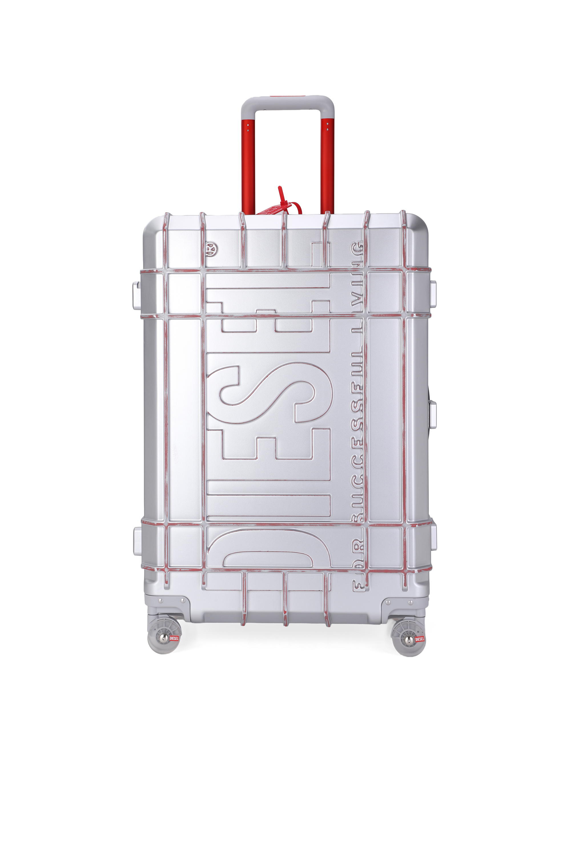 Diesel - DIESEL PC STRONG IMAGE TROLLEY- DSL003, Unisex's Rugged carry‑on suitcase 24" in Silver - 1