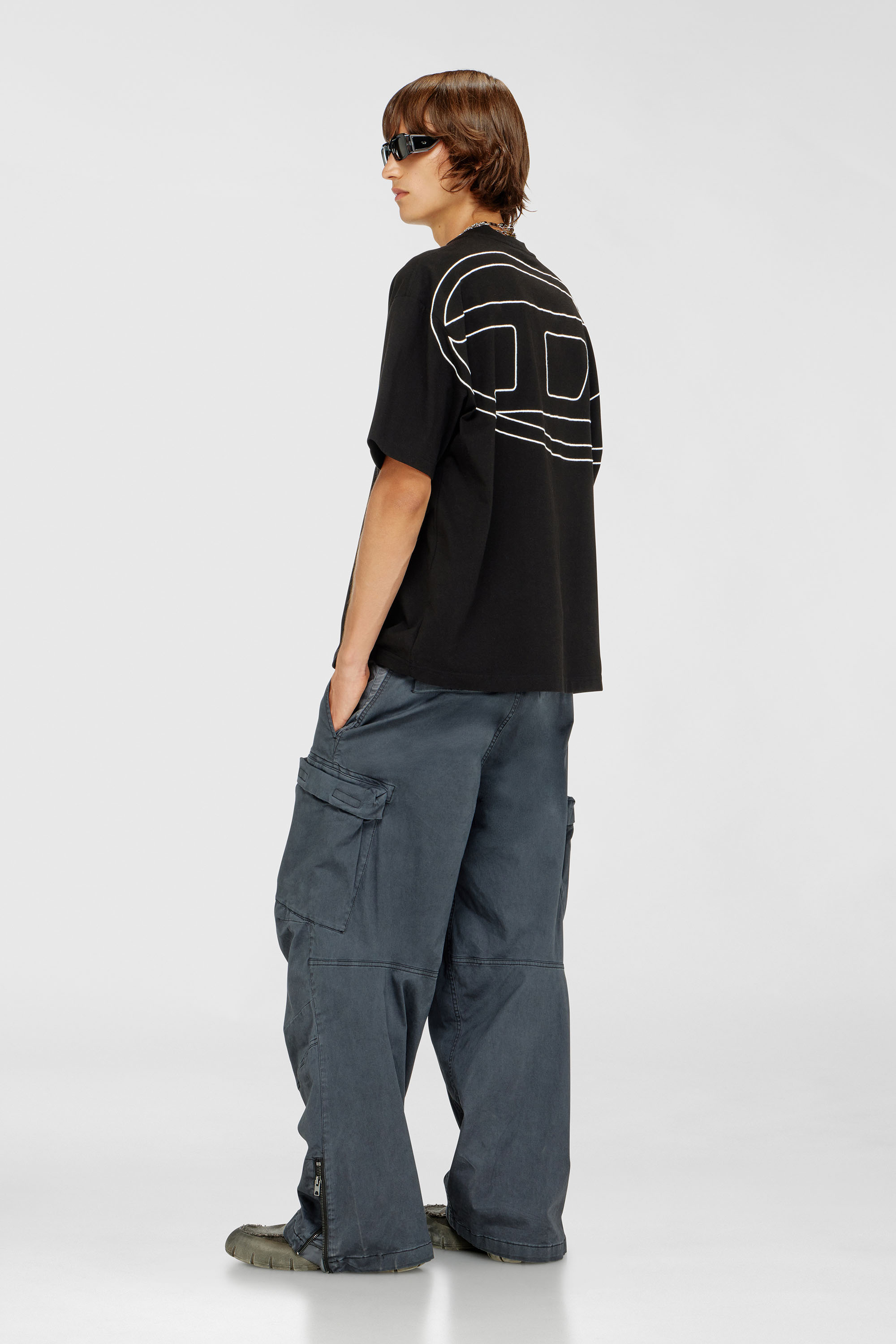 T-shirt with maxi oval D embroidery