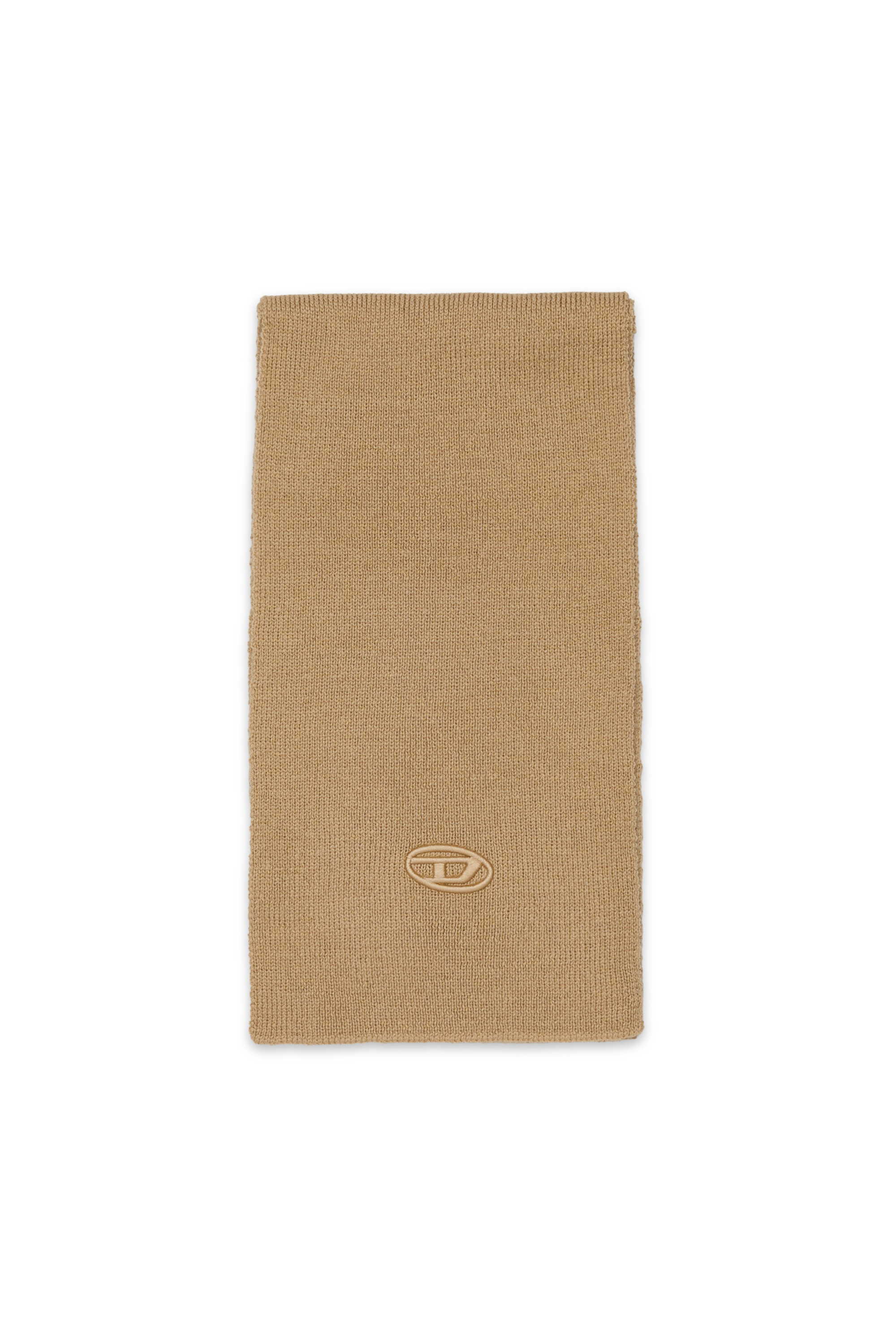 Diesel - RKCODERSCARF, Unisex's Wool blend scarf with logo in Light Brown - 1