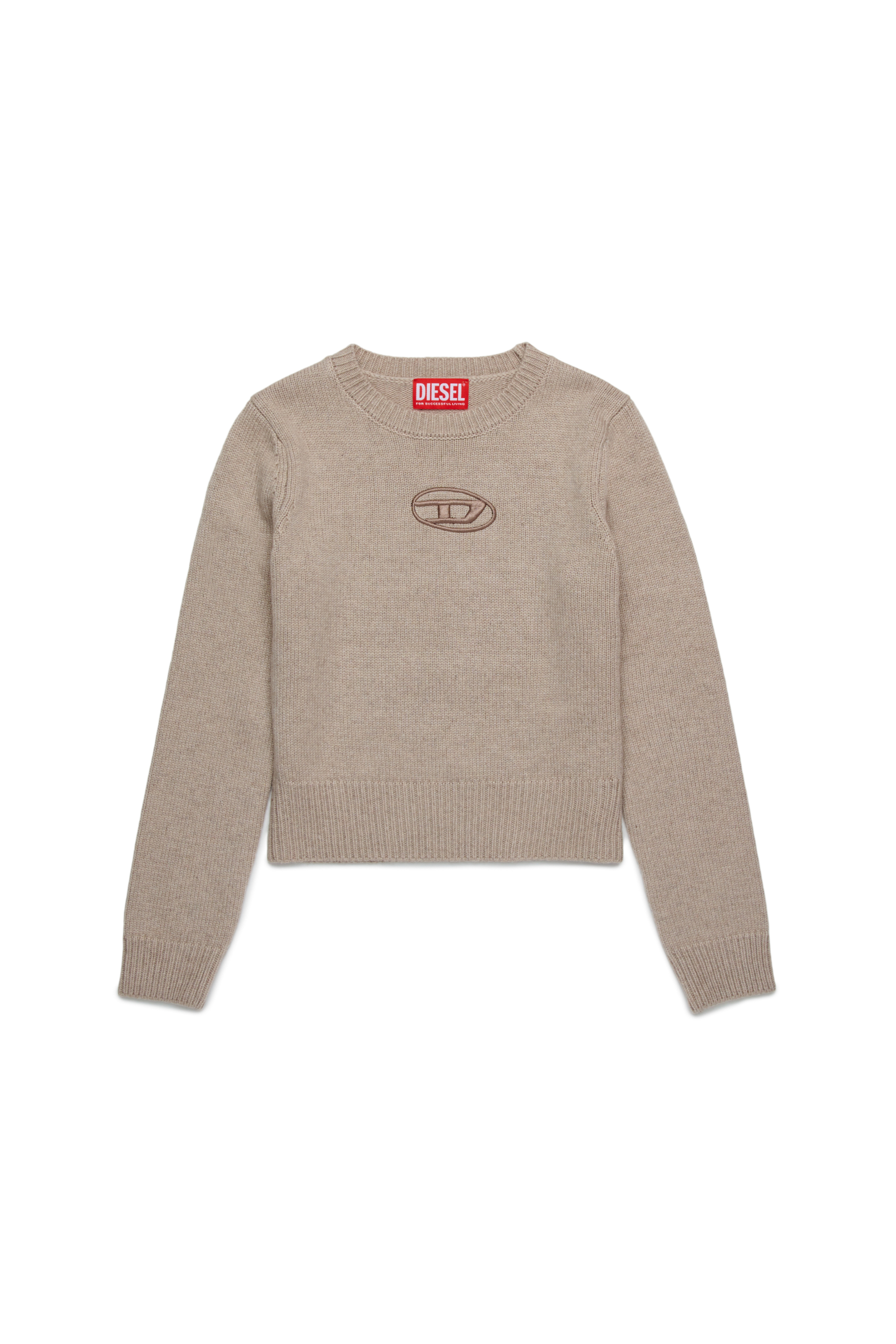 Diesel - KGANDIE, Woman's Jumper in cashmere-enriched blend in Light Brown - 1