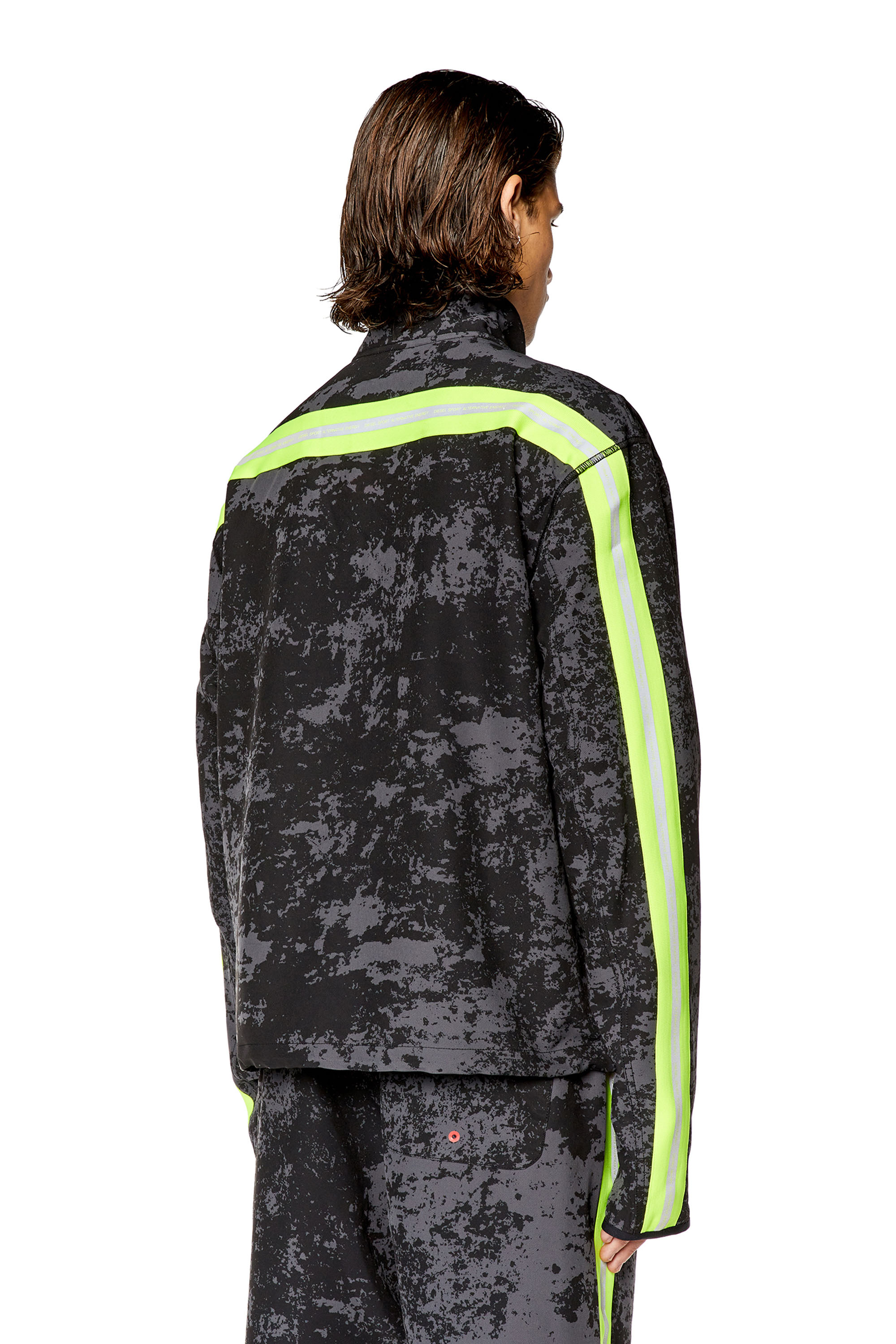Diesel - AMWT-BYRON-WT13, Man Woven track jacket with cloudy print in Multicolor - Image 4