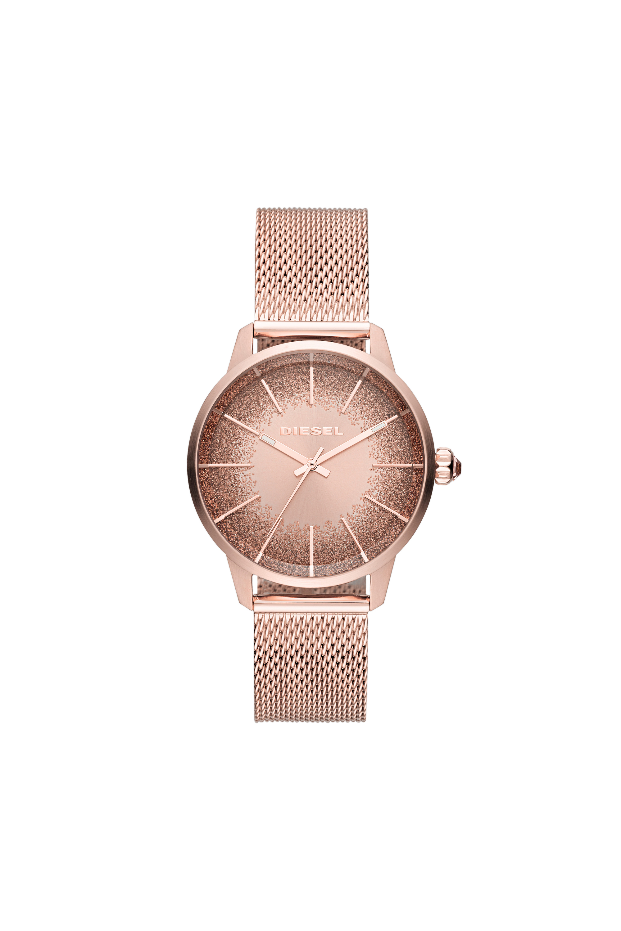 Diesel - DZ5592, Woman's Castilla three-hand rose gold-tone stainless steel watch in Pink - 1