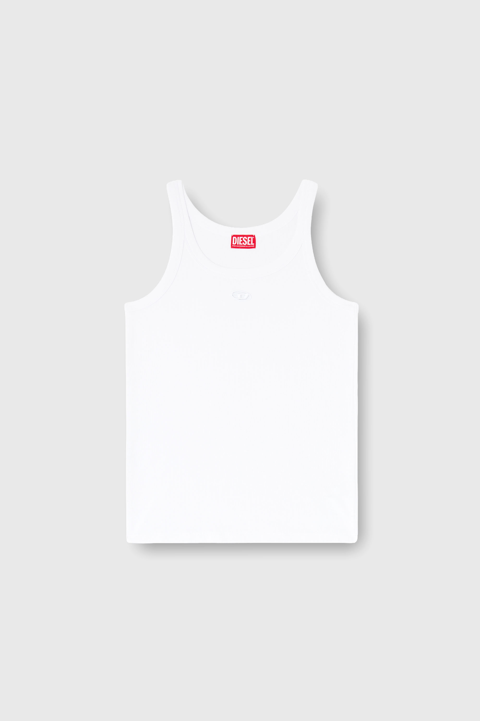 Diesel - T-WIFE-DCO, Man's Slim cotton tank with Oval D logo in White - 2
