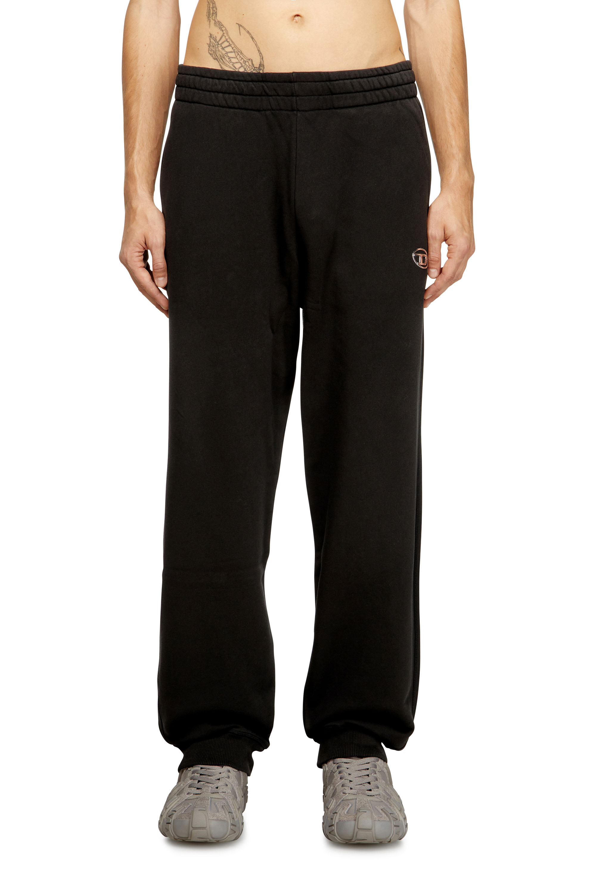 Diesel - P-MARKY-IOD, Man's Cotton sweatpants with metallic Oval D in Black - 3