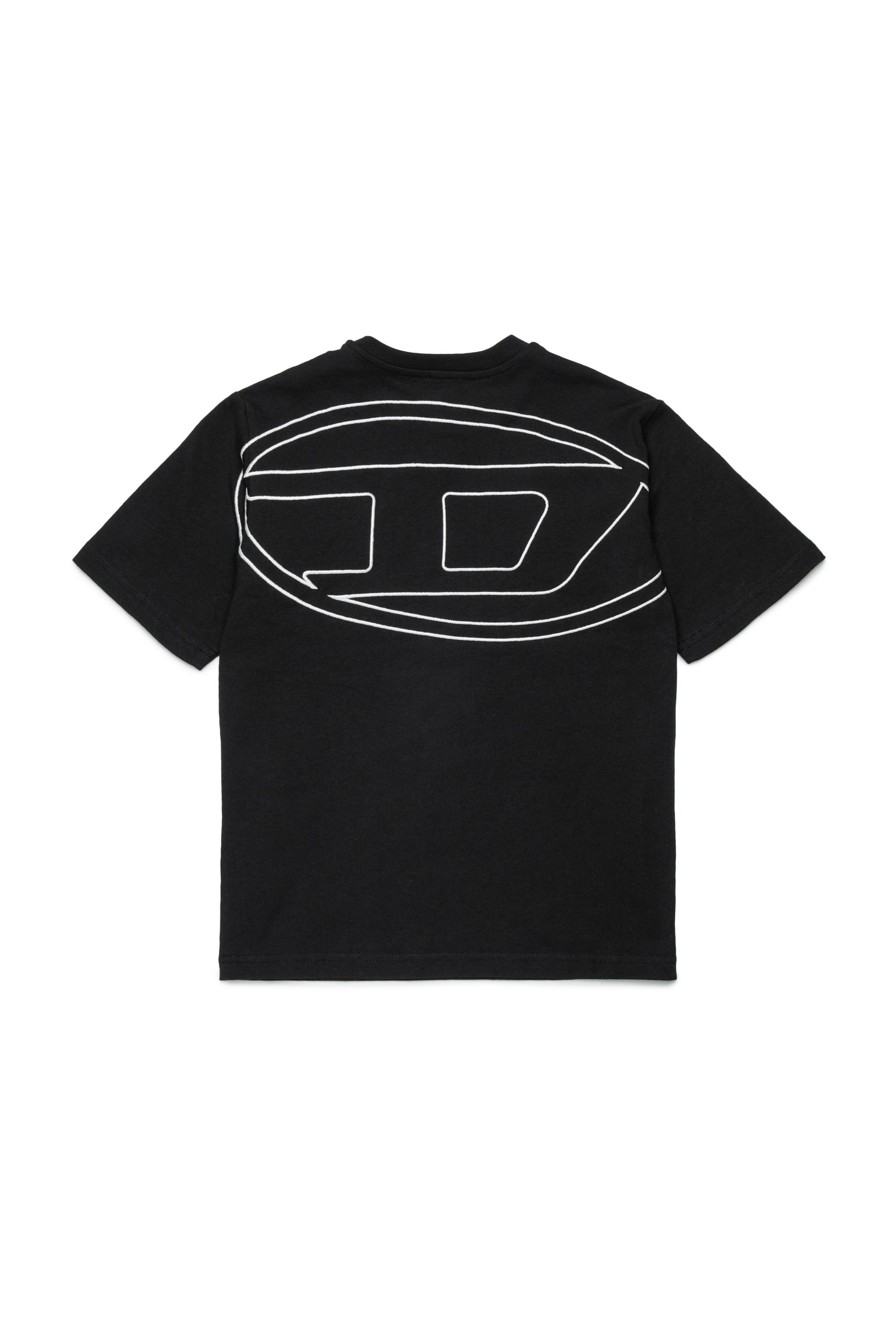 Diesel - TBOGGYMEGOVALD OVER, Man's T-shirt with mega Oval D embroidery in Black - 2