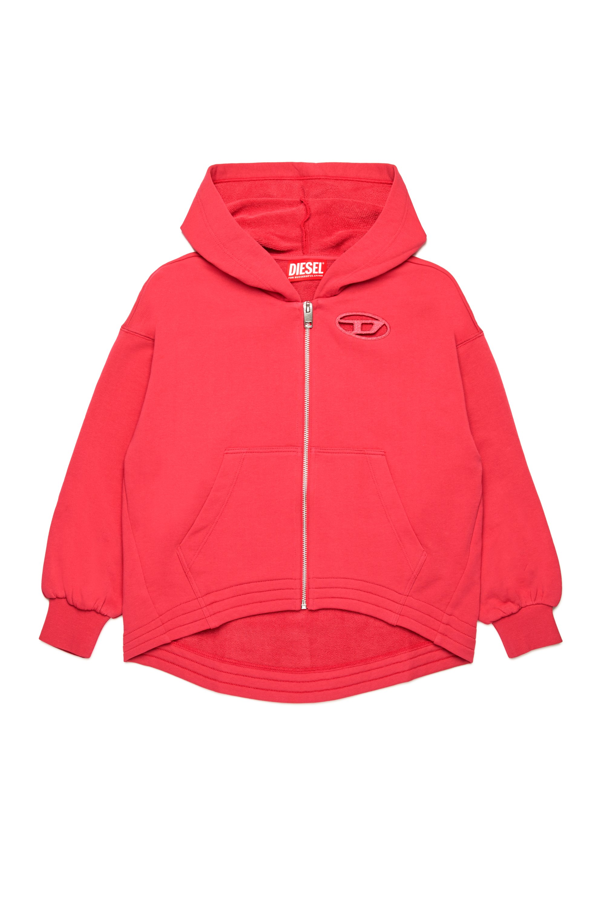 Diesel - SFPERU, Woman's Zip-up hoodie with cut-out Oval D logo in Pink - 1