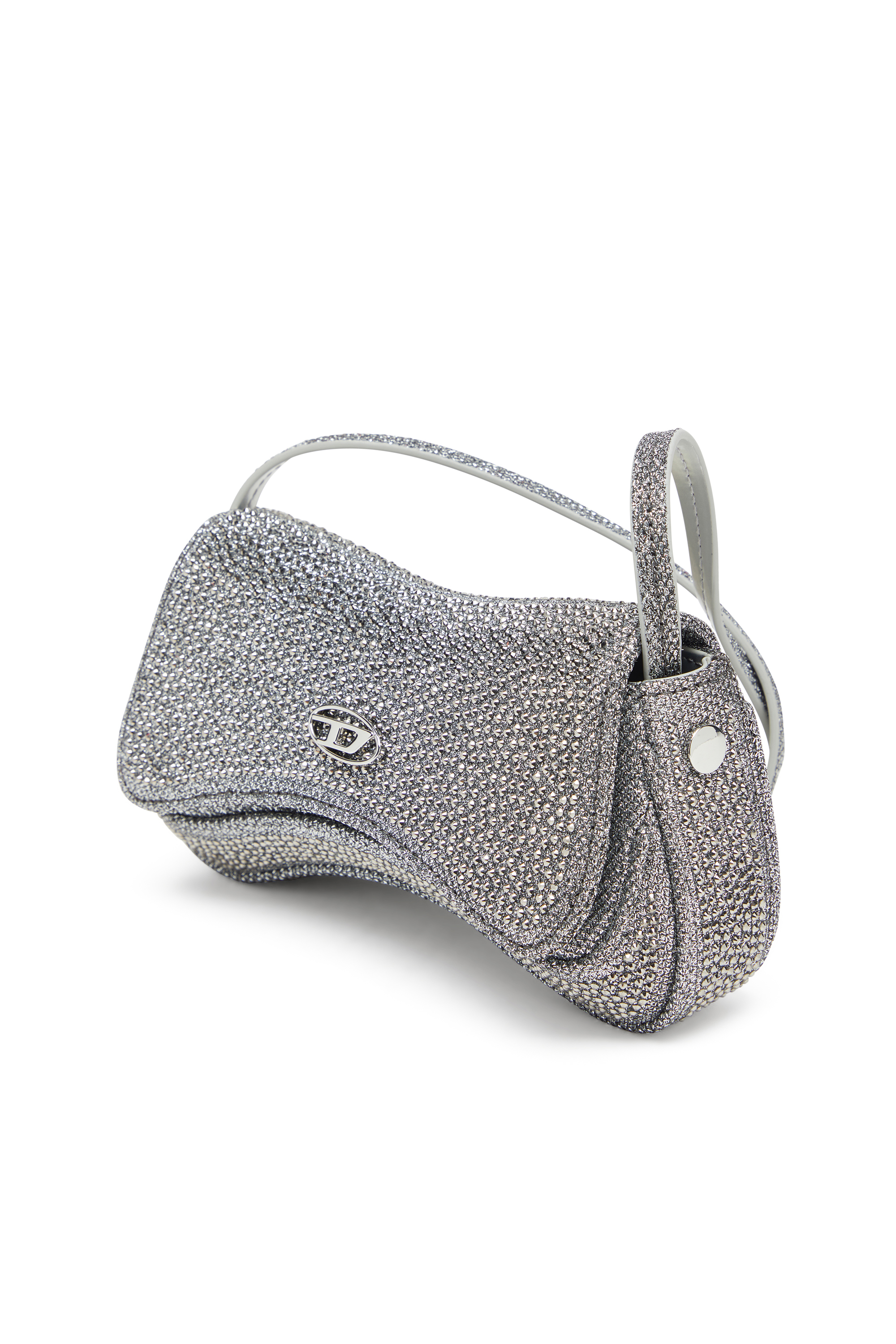 Diesel - PLAY CROSSBODY XS, Woman's Play-Mini crossbody bag in crystal Lurex in Silver - 5