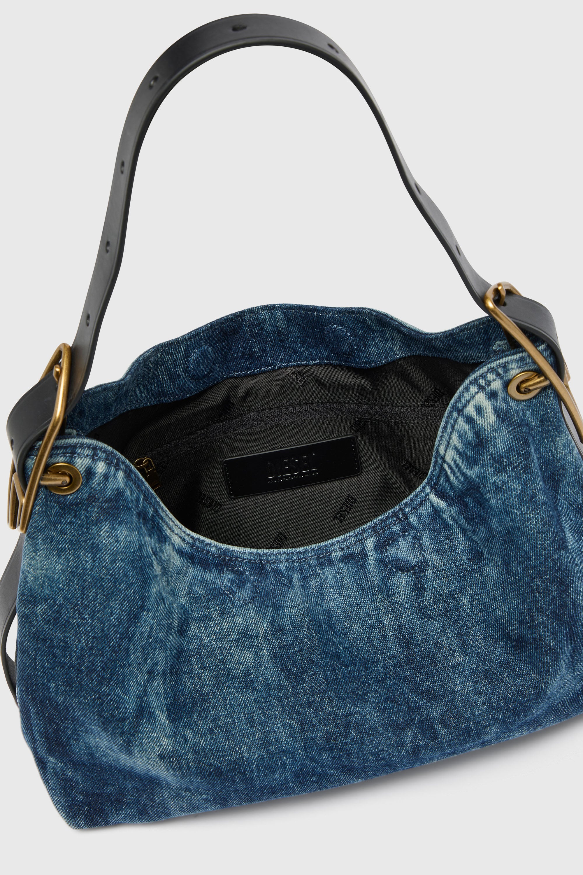 Diesel - D-LINE HOBO S, Woman's D-Line-Denim shoulder bag in Medium blue - 6