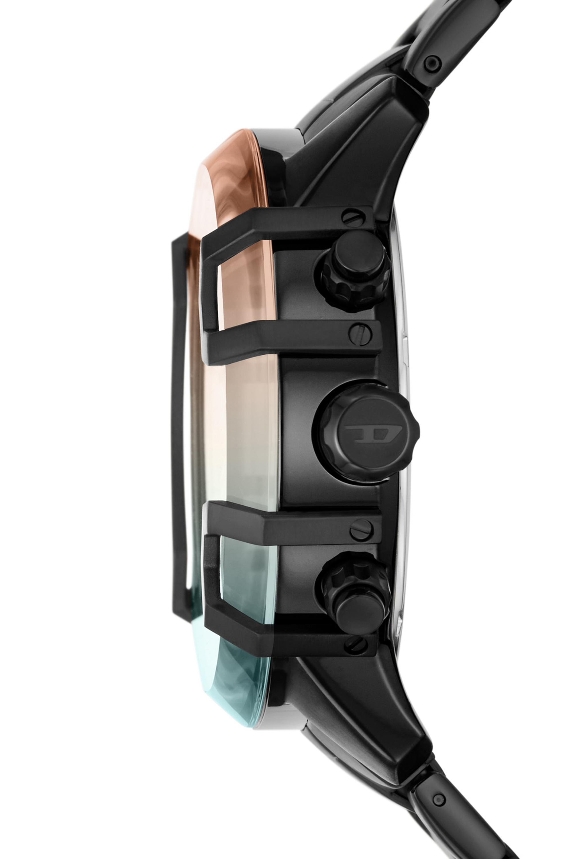 Diesel - DZ4605, Unisex's Griffed Chronograph Black-Tone Stainless Steel Watch in Black/Dark grey - 3