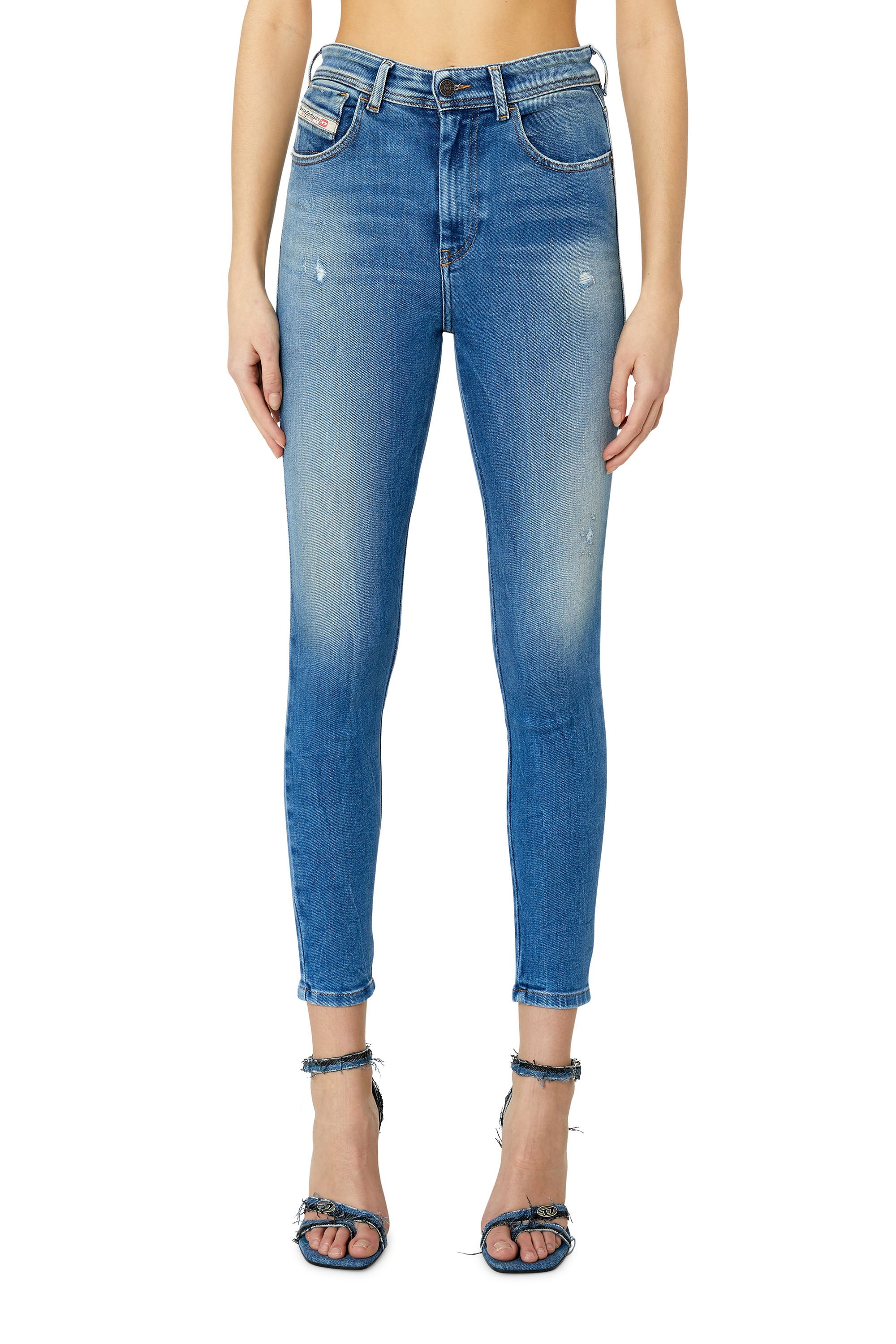 Diesel - 1984 Slandy high 09E91 Super skinny Jeans, Light Blue - Image 1