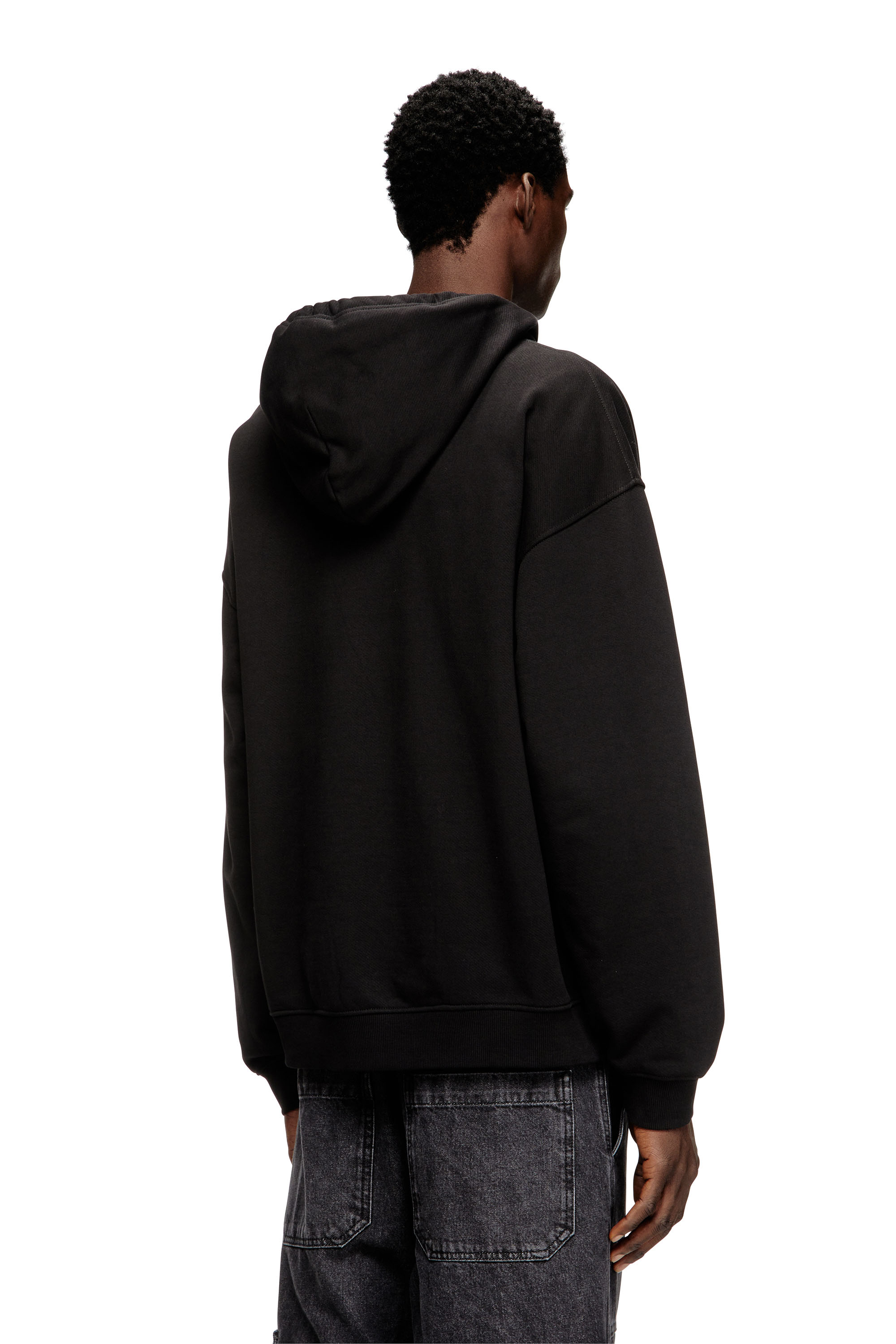 Diesel - S-BOXT-HOOD-DCO, Man's Relaxed fit hoodie with kangaroo pocket in Black - 4