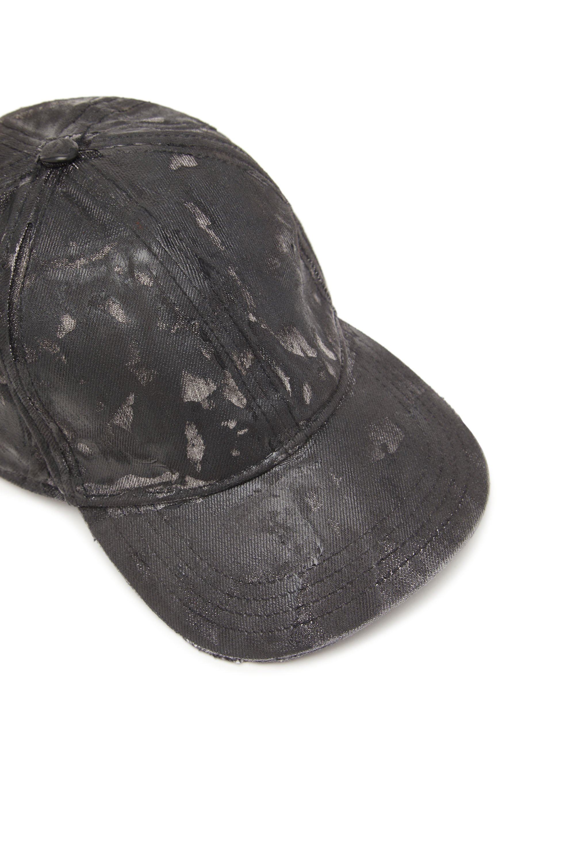 Diesel - C-IRO, Man's Baseball cap in treated denim in Black - 3