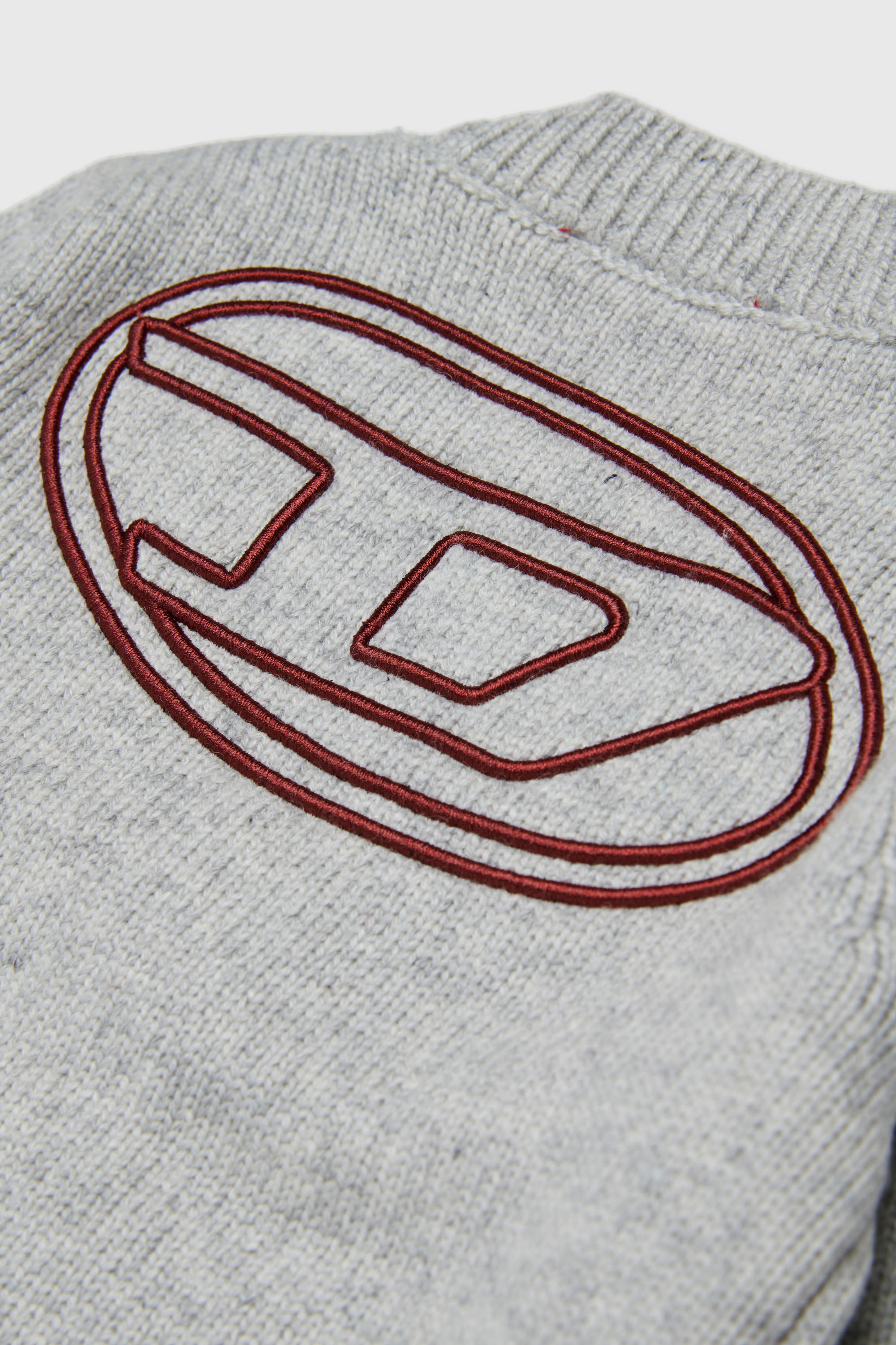Diesel - KOLYB, Man's Cashmere-enriched cardigan with big Oval D in Grey - 4
